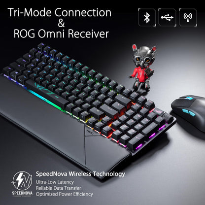 ASUS ROG Strix Scope II Wireless Gaming Keyboard with Fast Response