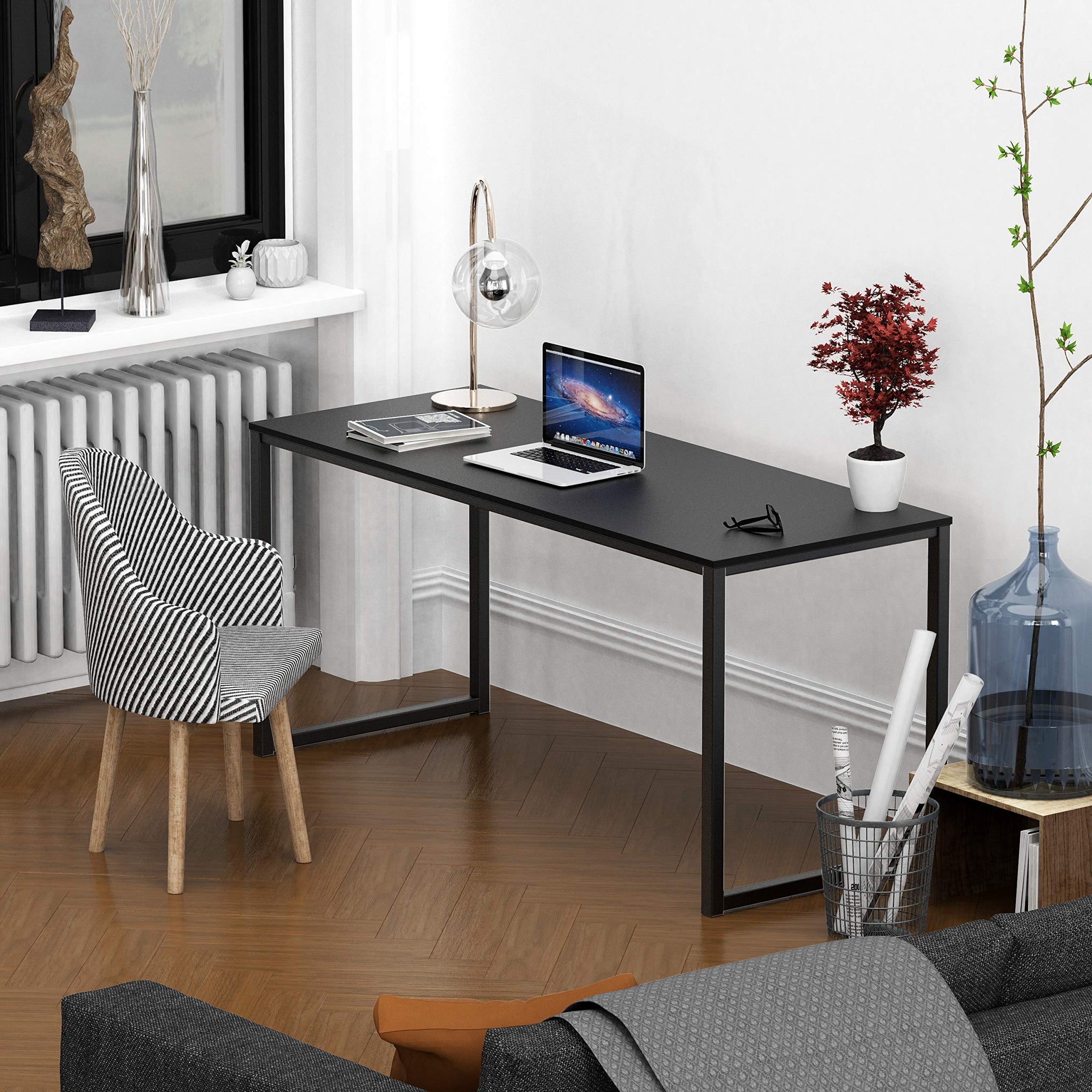SHW 48 Inch Black Home Office Computer Desk