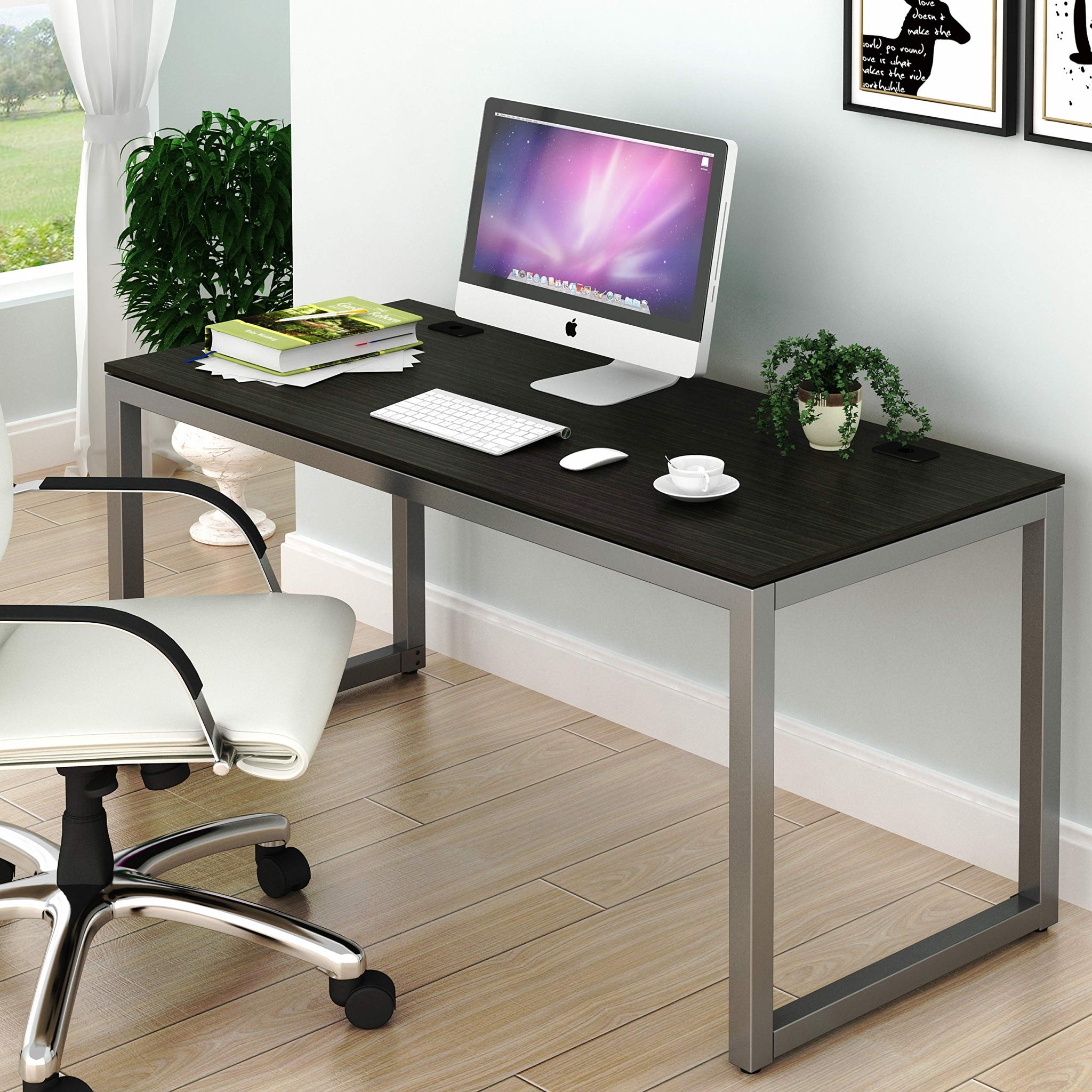 55 Inch Espresso Office Computer Desk for Professionals