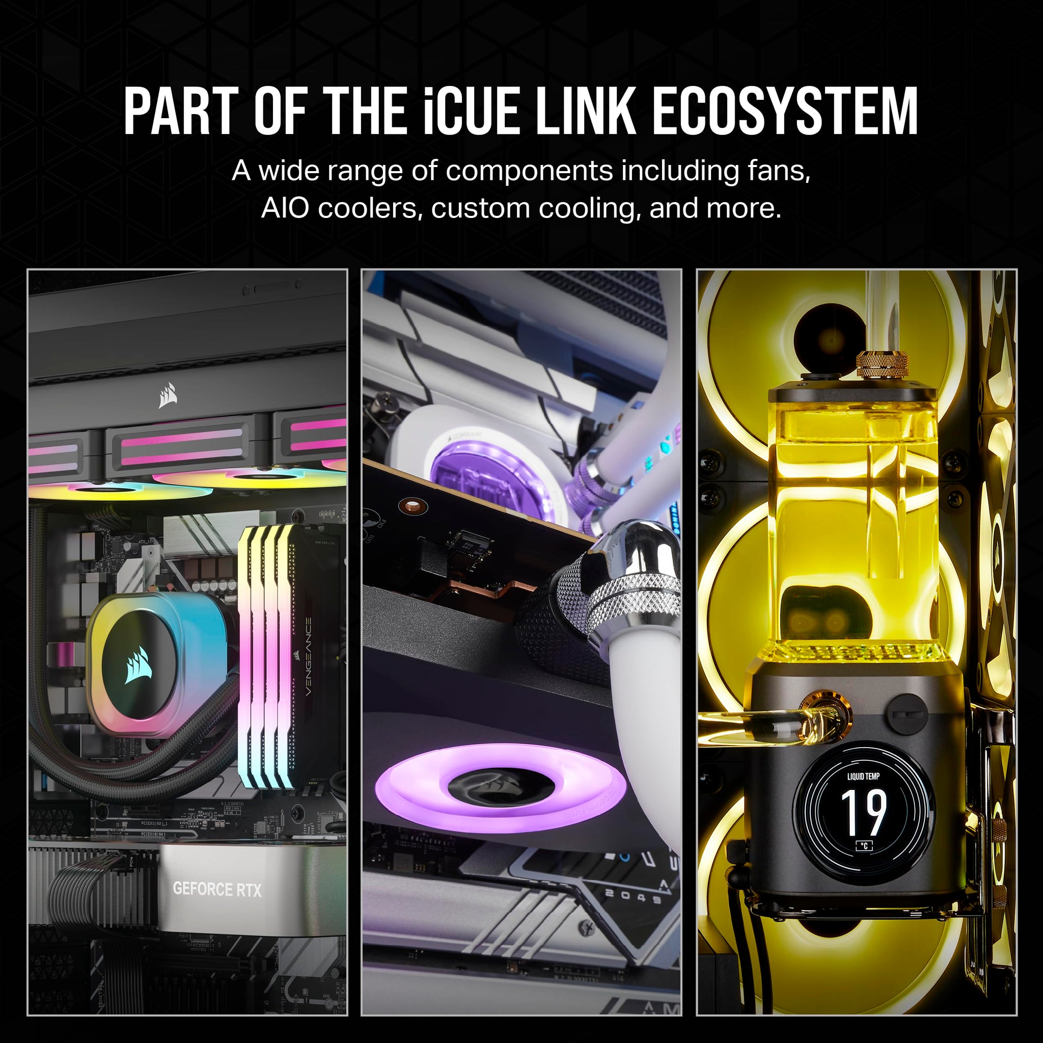 Corsair iCUE LINK QX120 RGB Fan Kit with Magnetic Dome Design
