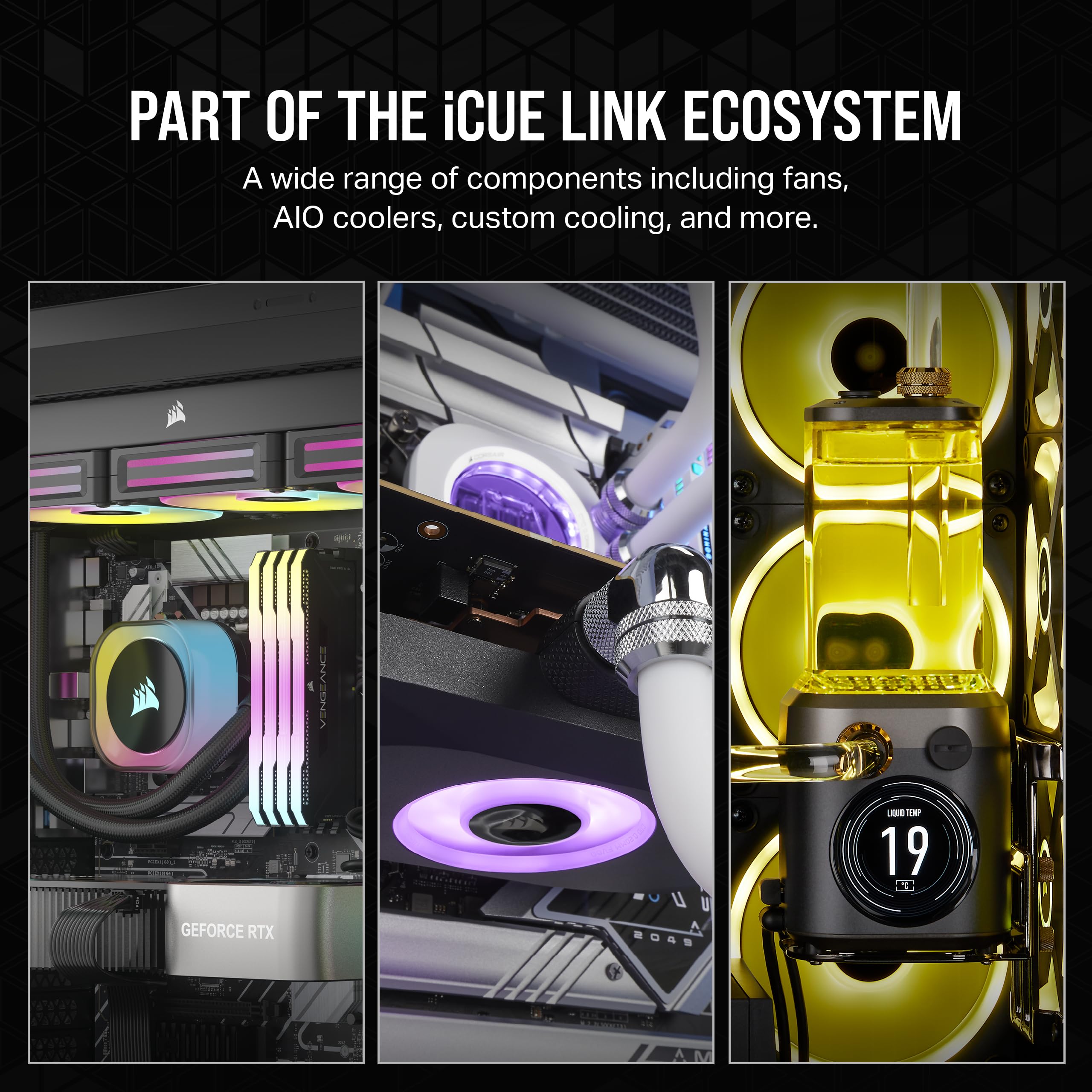 Corsair iCUE LINK QX120 RGB Fan Kit with Magnetic Dome Design