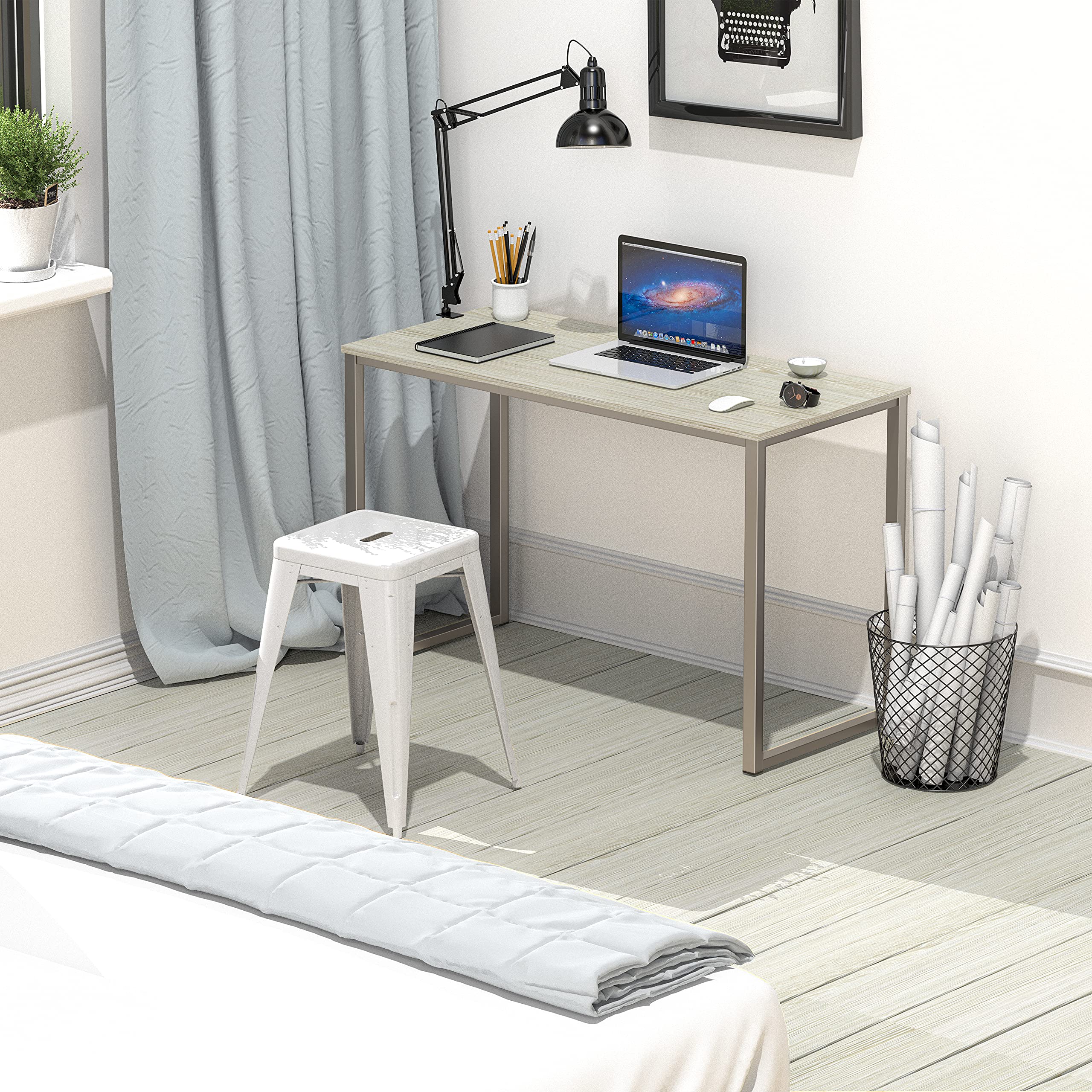 SHW 48 Inch Black Home Office Computer Desk