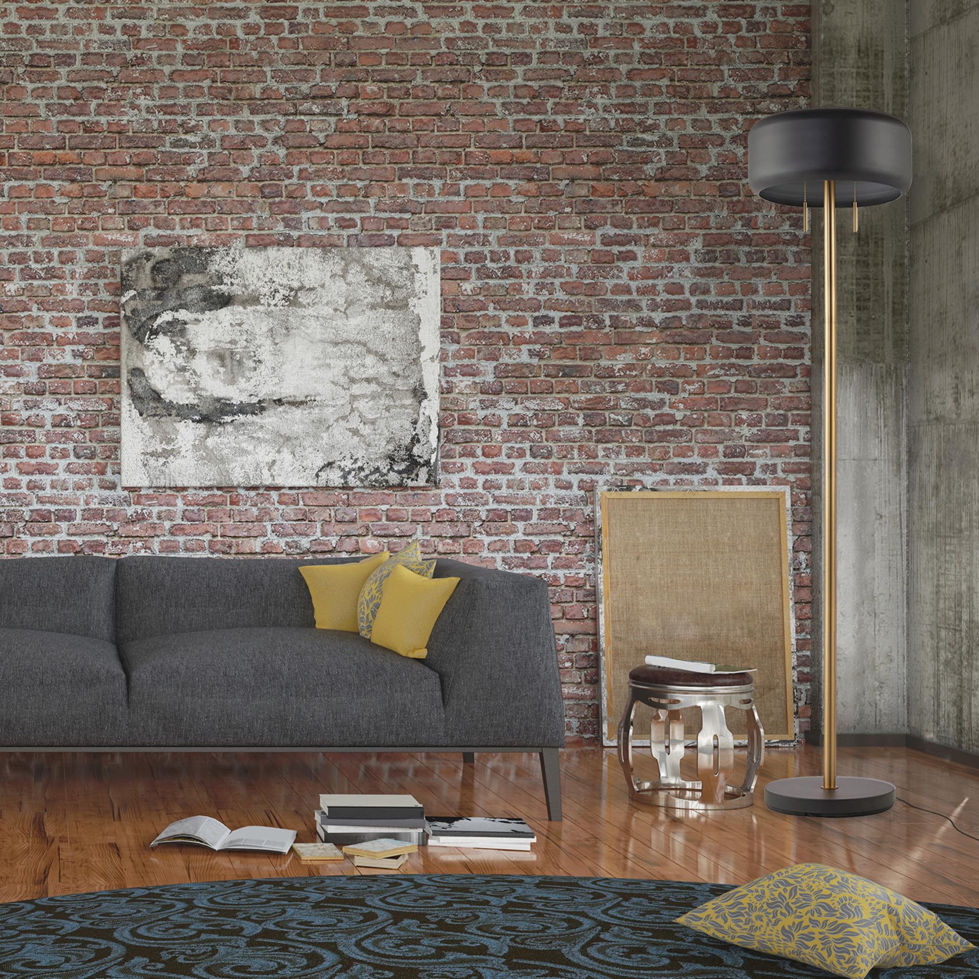 Modern 70 Inch Floor Lamp with Soft White Shade
