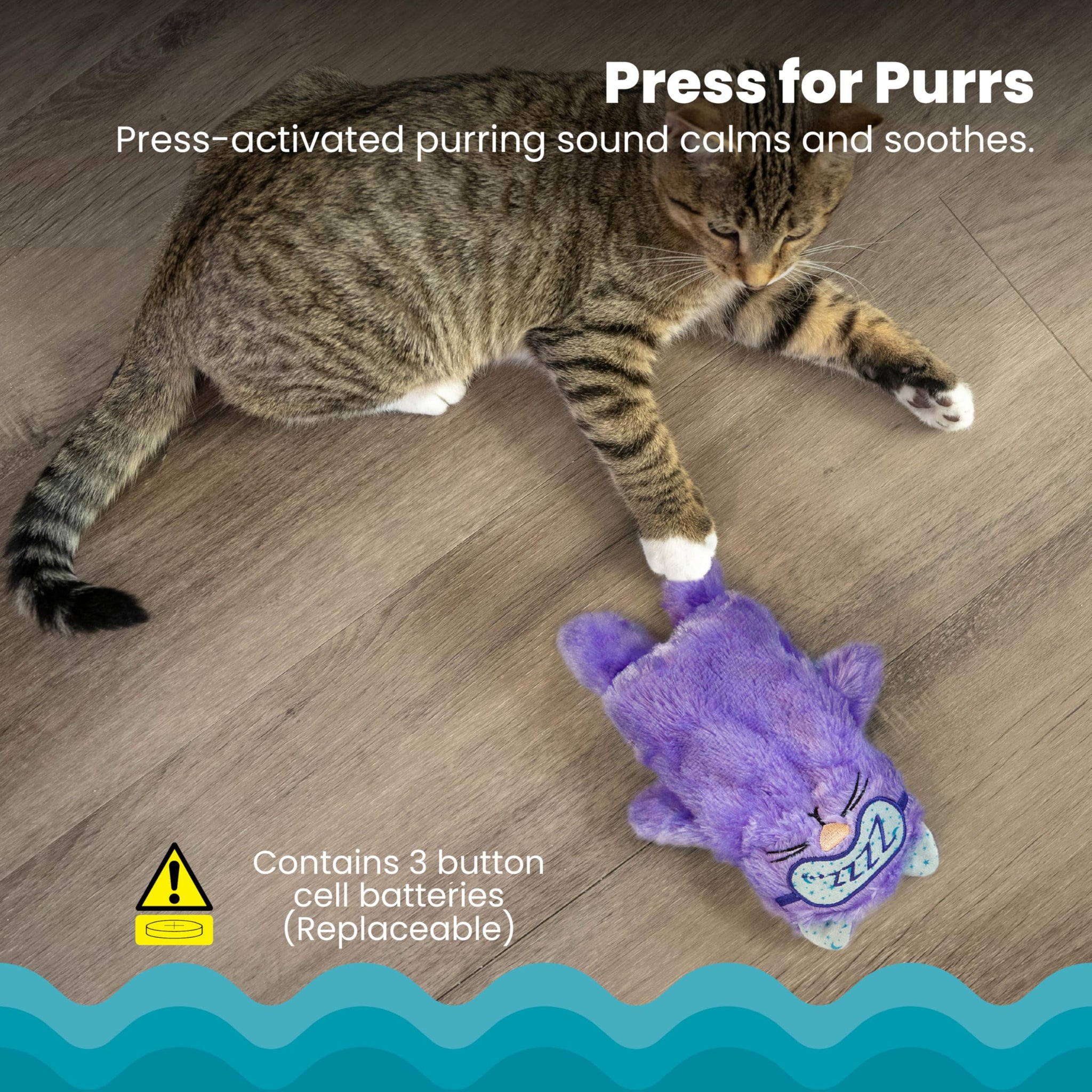 Calming Cat Toy with Purring Sound for Stress Relief