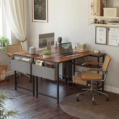 CubiCubi L Shaped Desk with Reversible Storage Options