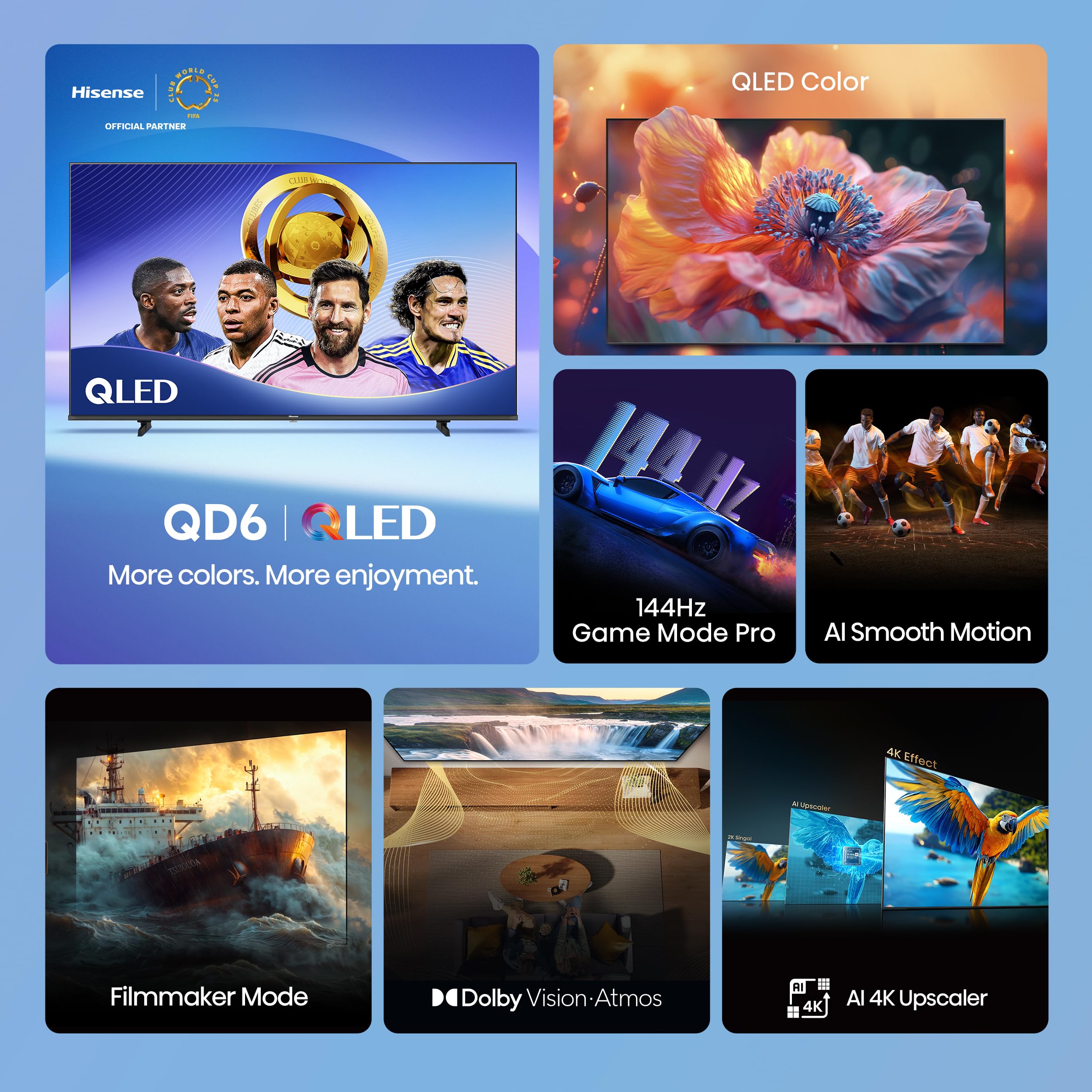 Hisense 55 Inch QLED 4K Smart TV with Dolby Vision