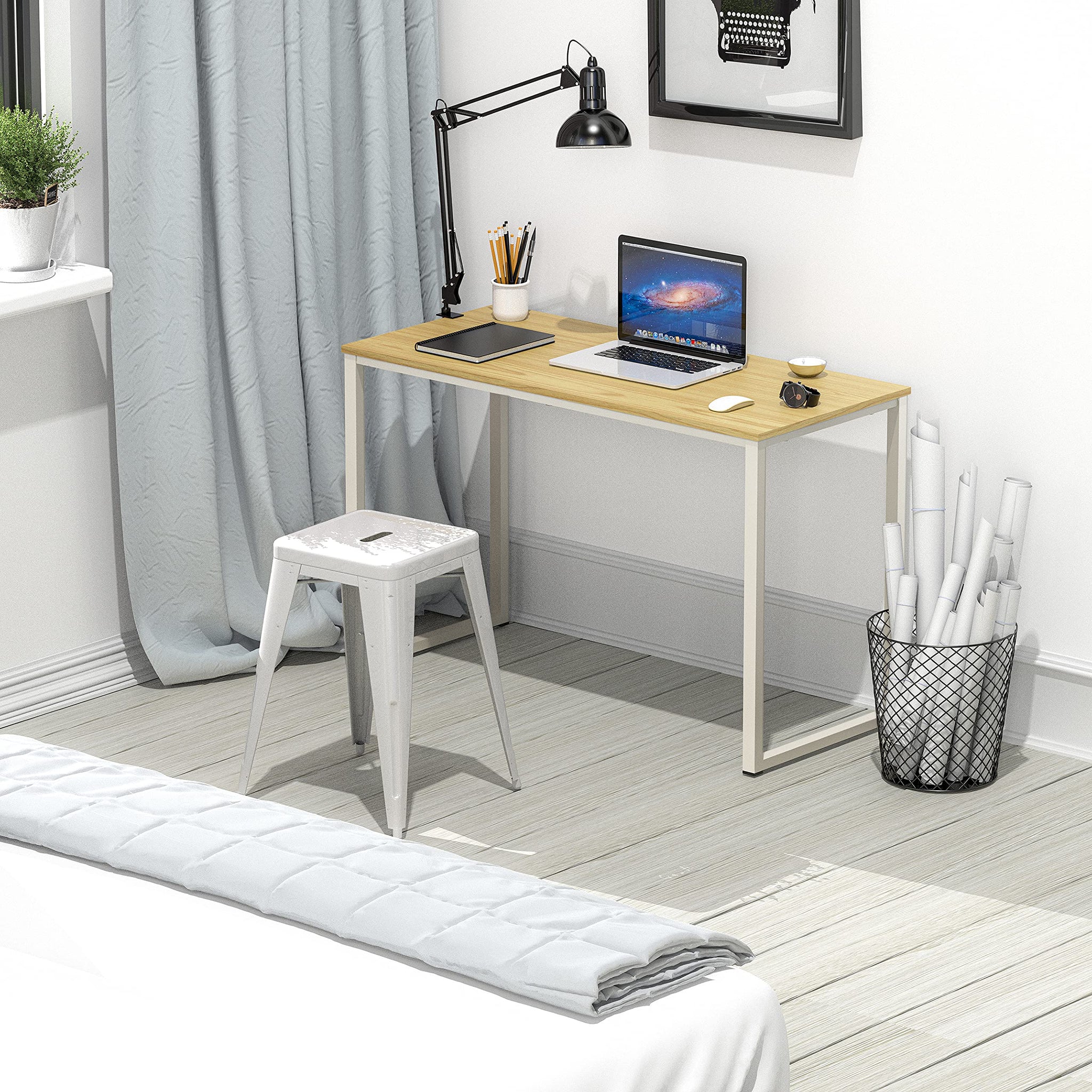 SHW 48 Inch Black Home Office Computer Desk