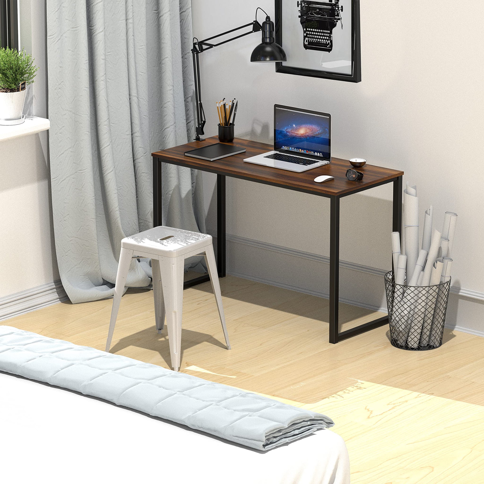 SHW 48 Inch Black Home Office Computer Desk