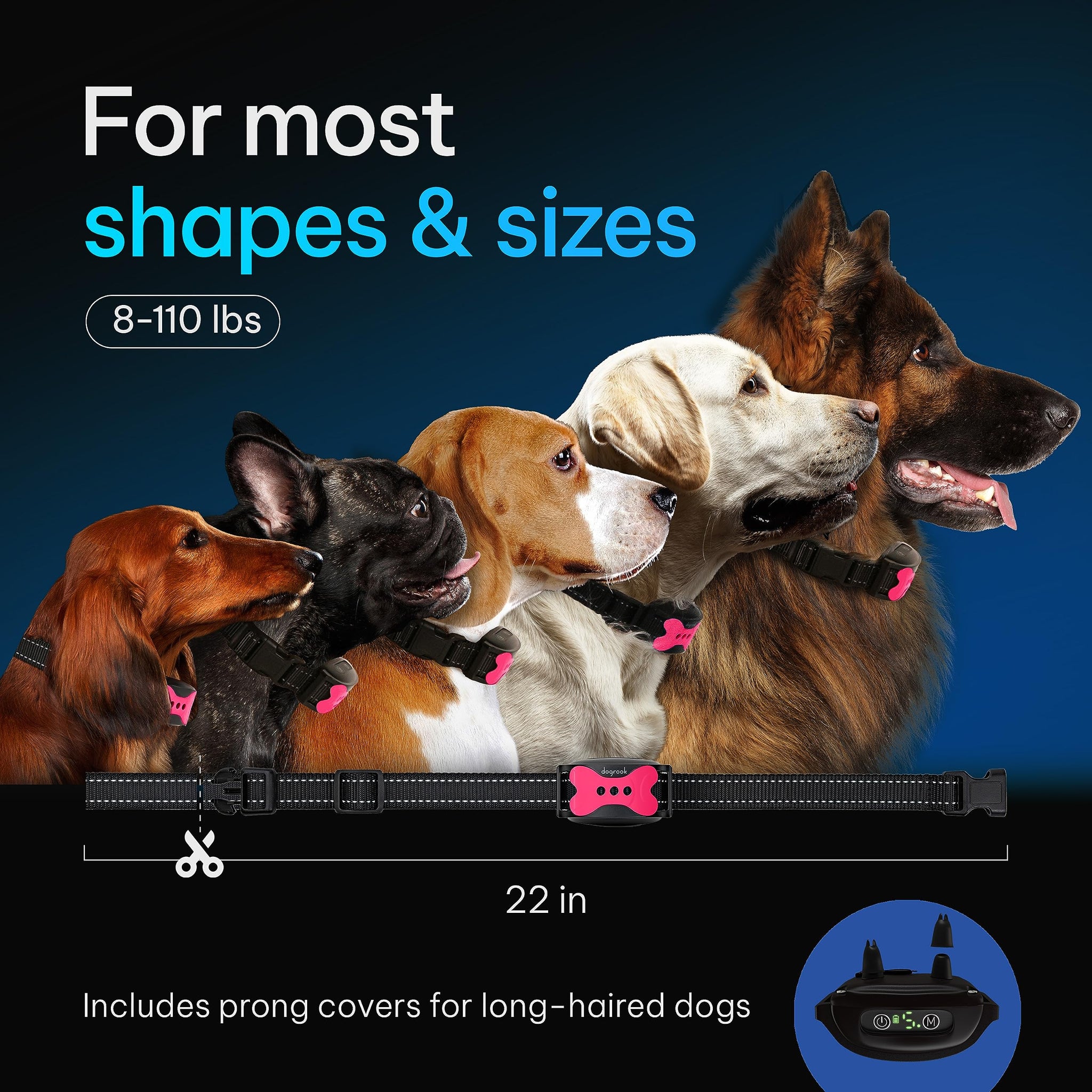 Rechargeable Dog Bark Collar with Beep and Vibration