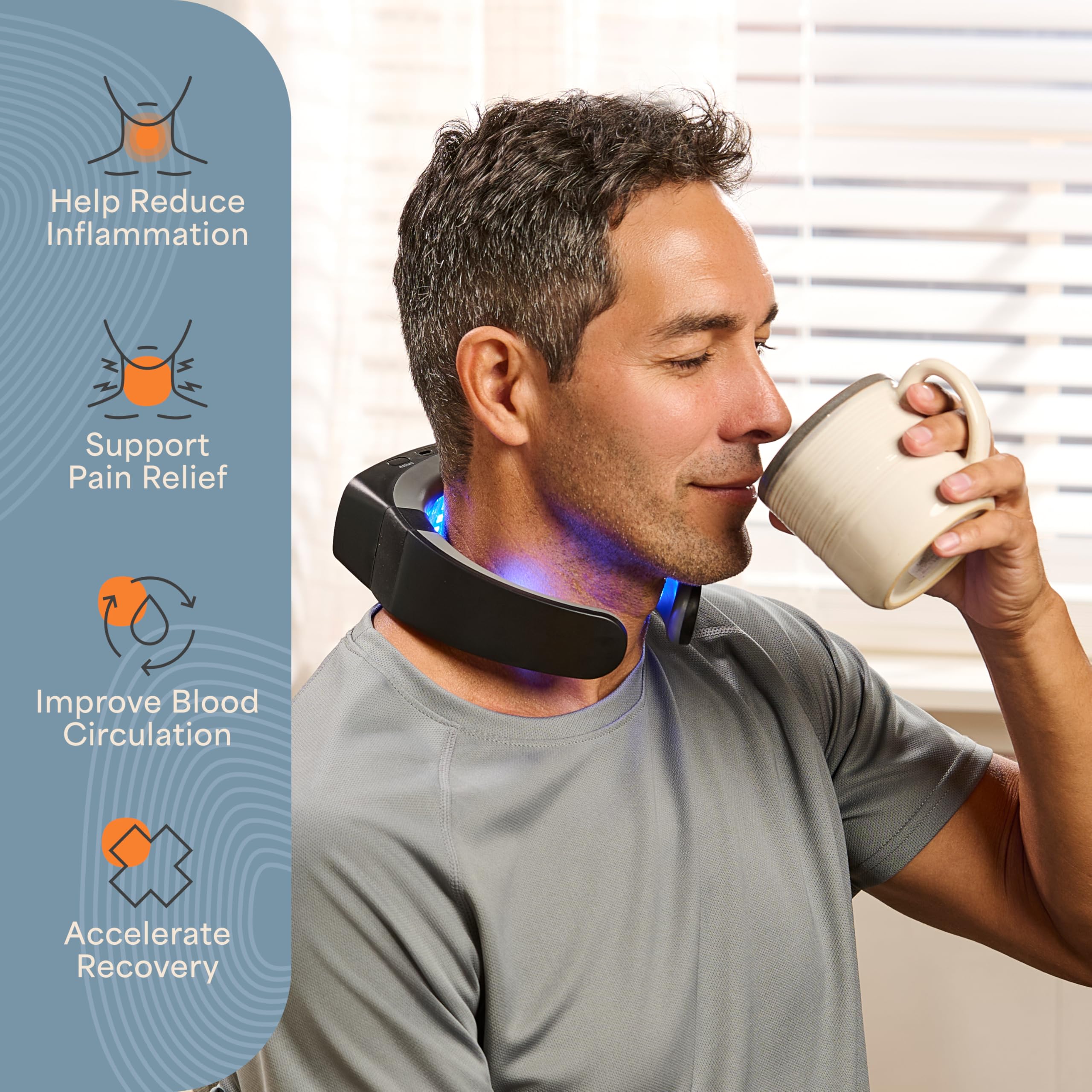 Compact Rechargeable Red Light Therapy Neck Device