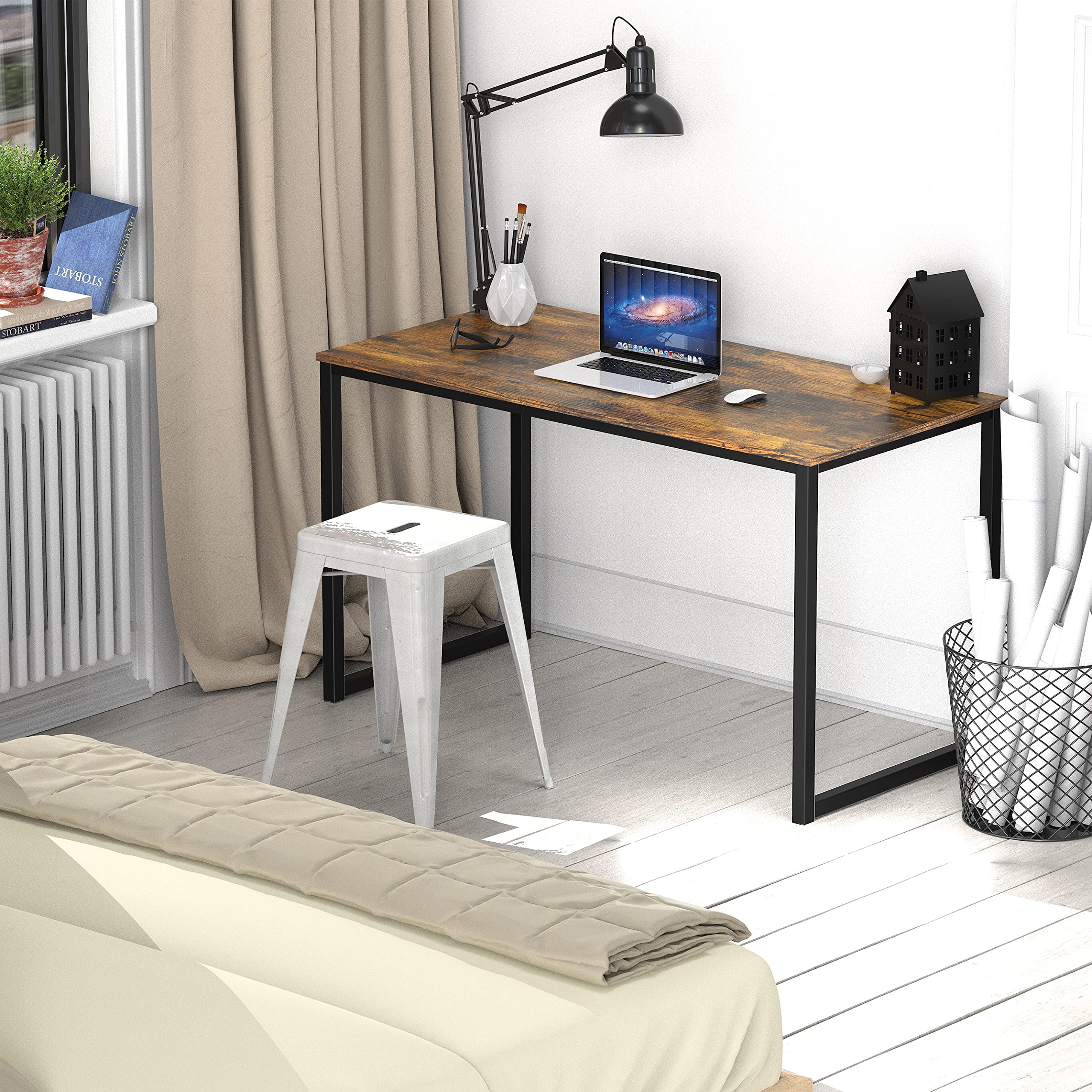 SHW 48 Inch Black Home Office Computer Desk
