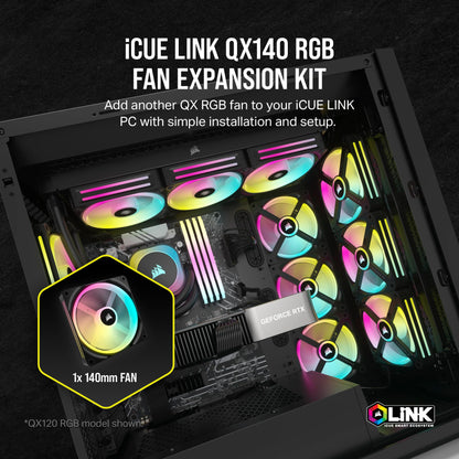 Corsair iCUE LINK QX120 RGB Fan Kit with Magnetic Dome Design