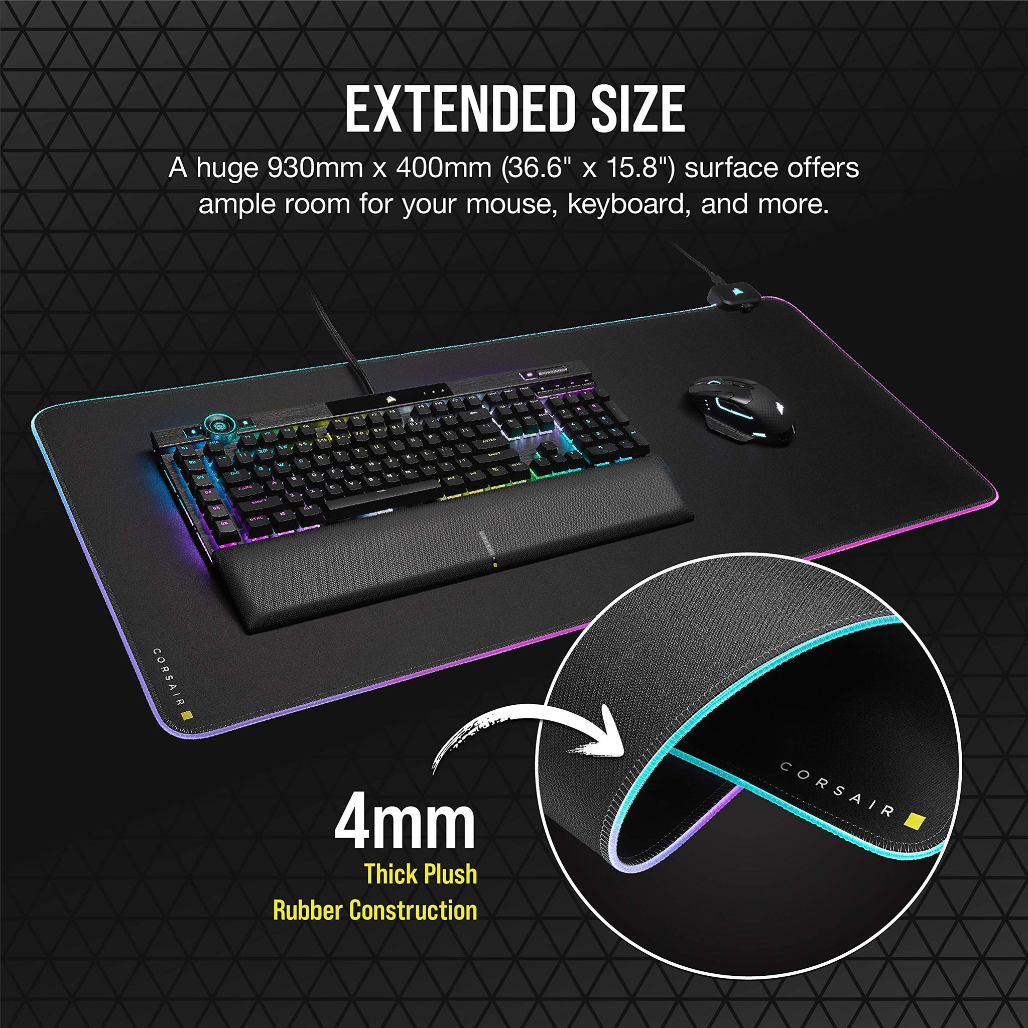 Corsair MM700 RGB Extended Gaming Mouse Pad with USB Hub