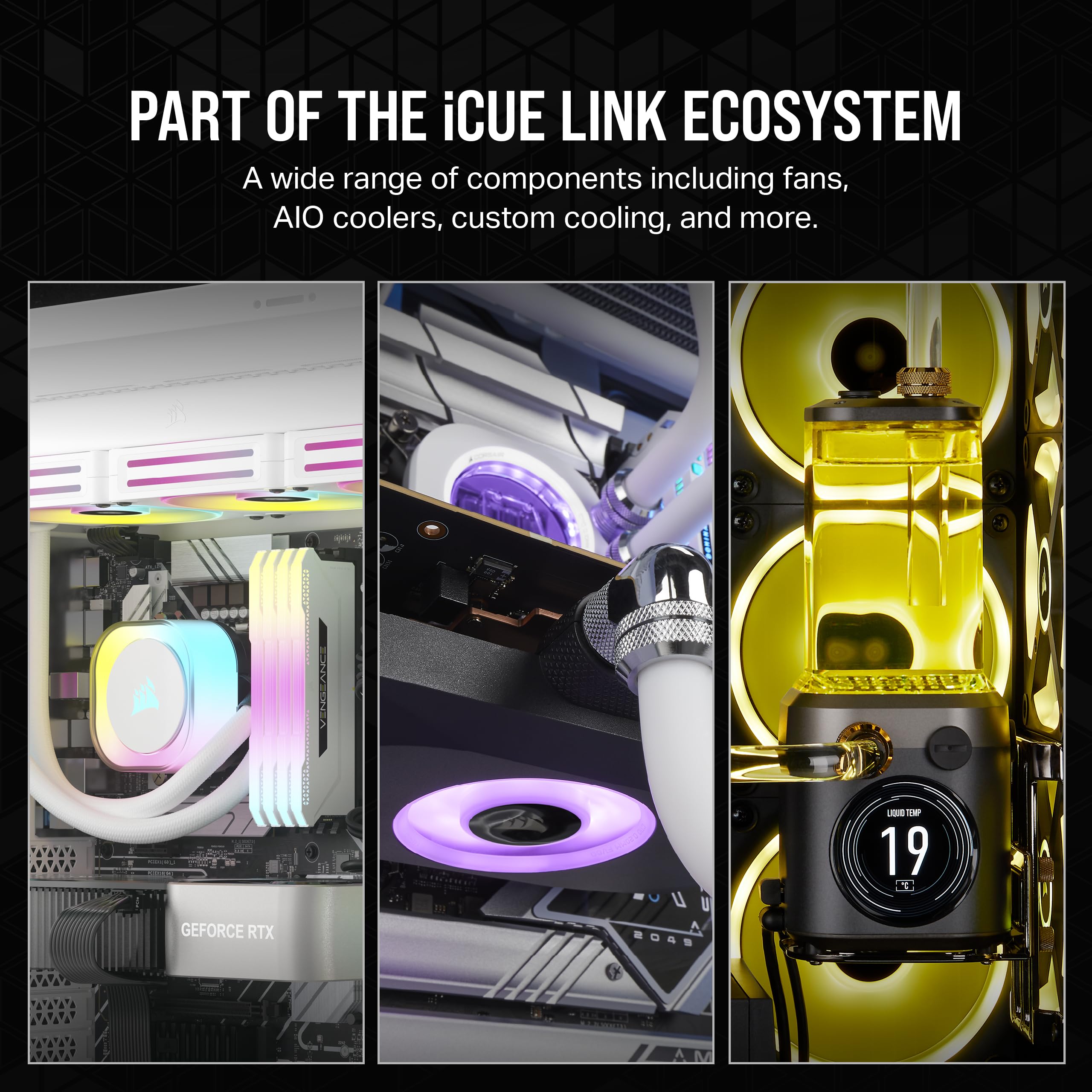 Corsair iCUE LINK QX120 RGB Fan Kit with Magnetic Dome Design