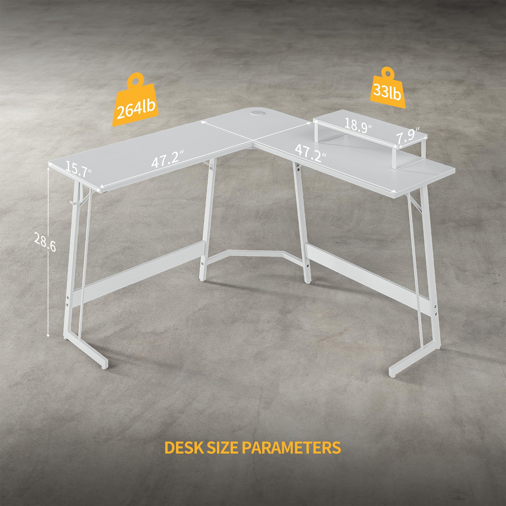 CubiCubi L Shaped Gaming Desk with Carbon Fiber Surface