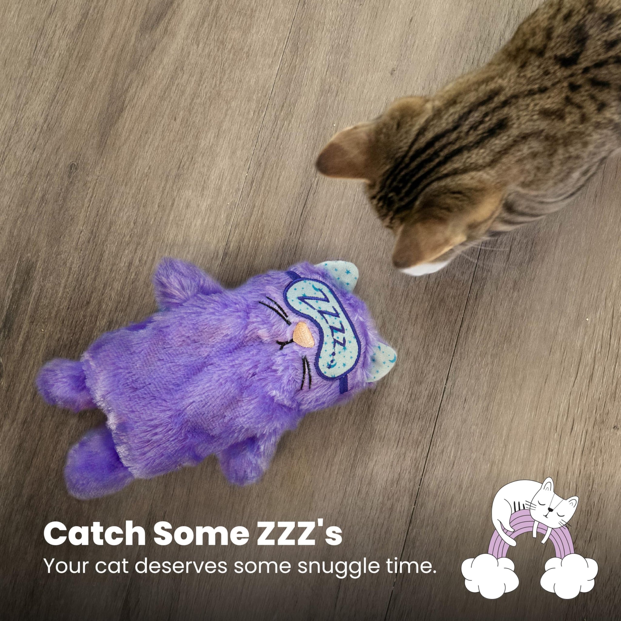 Calming Cat Toy with Purring Sound for Stress Relief