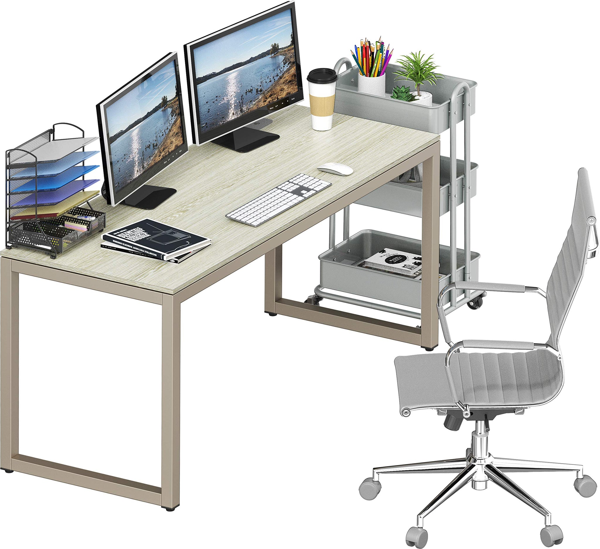 55 Inch Espresso Office Computer Desk for Professionals
