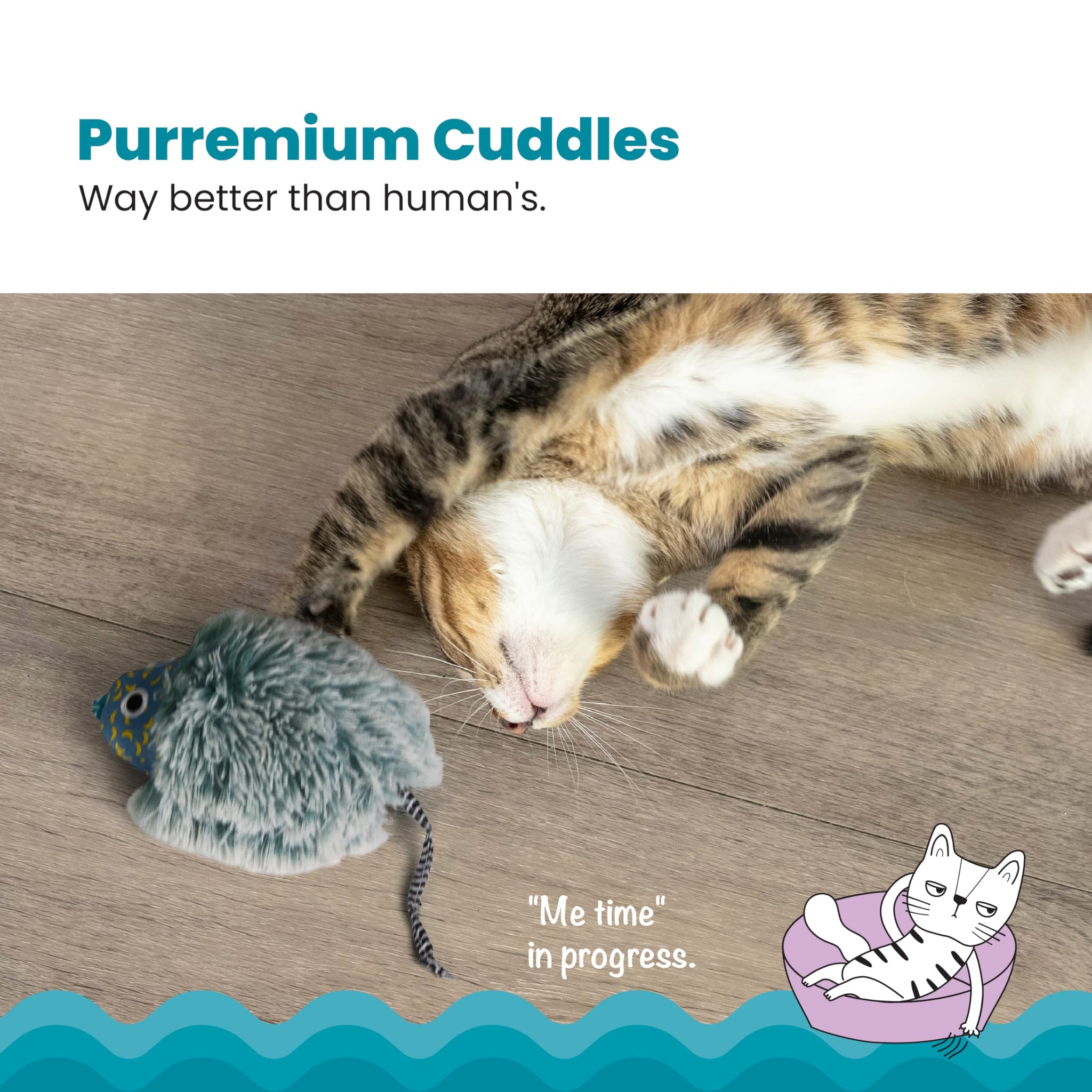 Calming Cat Toy with Purring Sound for Stress Relief