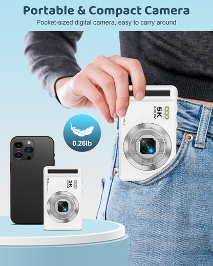 5K Digital Camera with 16X Zoom for Kids