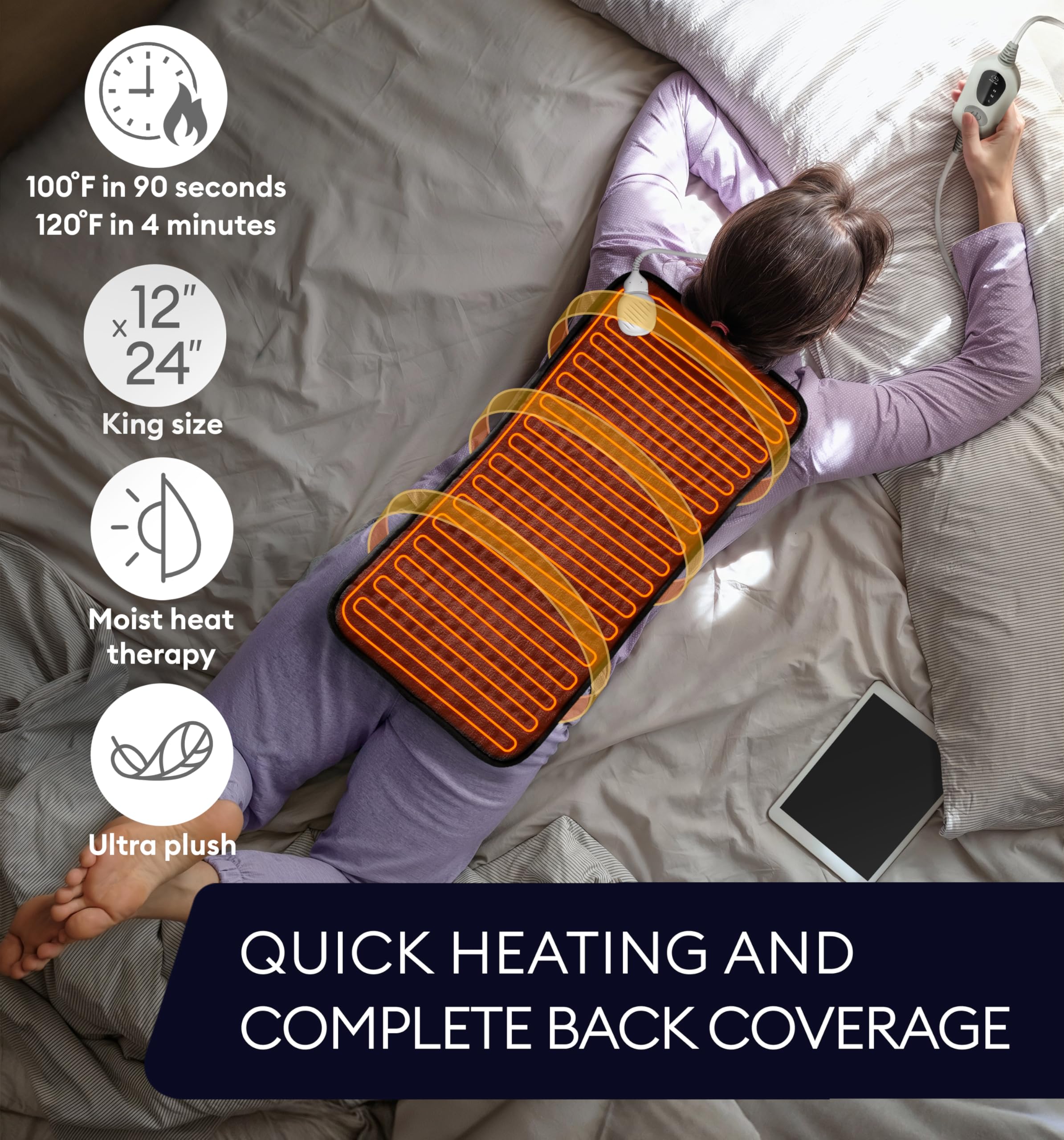 Geniani Large Electric Heating Pad for Pain Relief