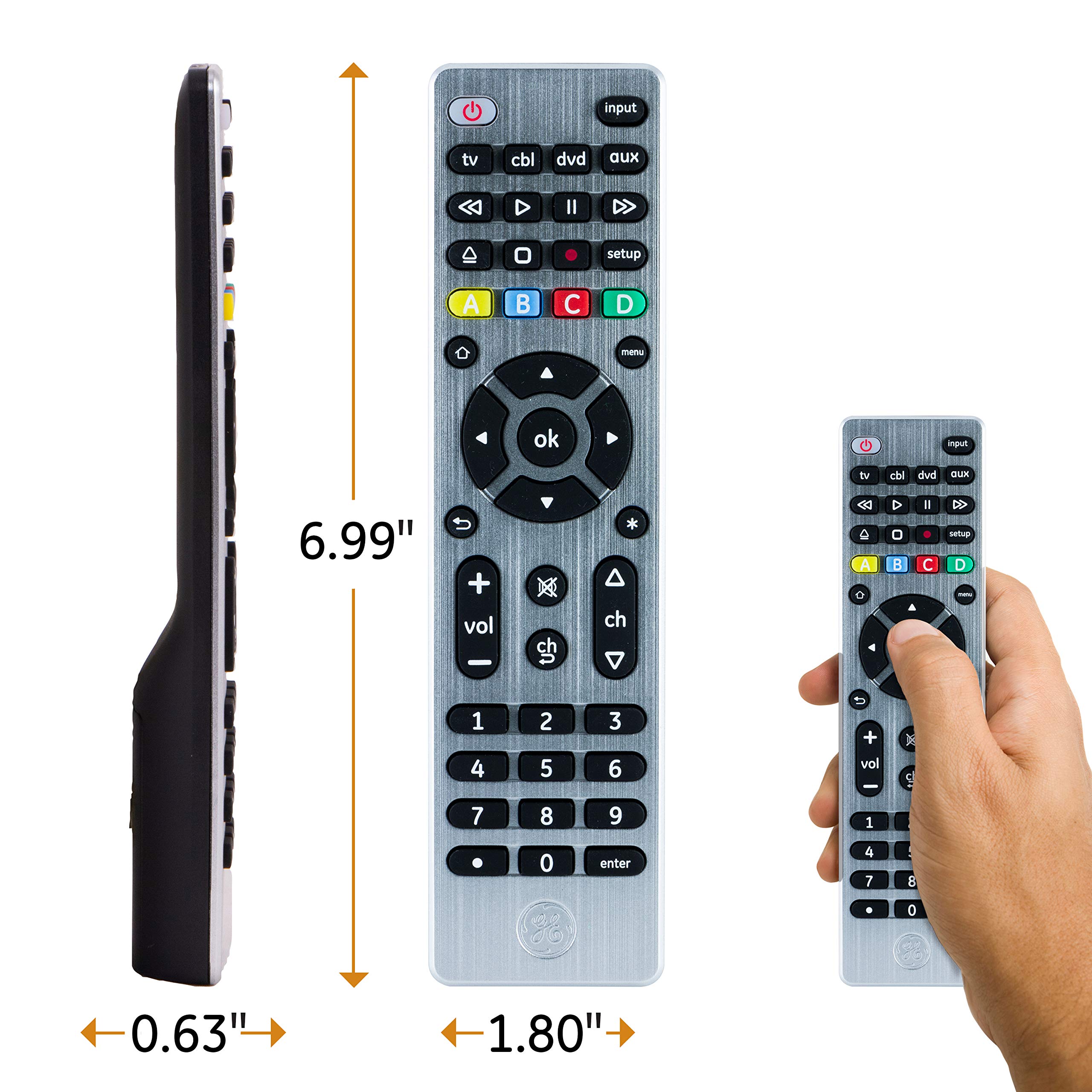 GE Universal Remote Control for 4 Devices Easy Setup