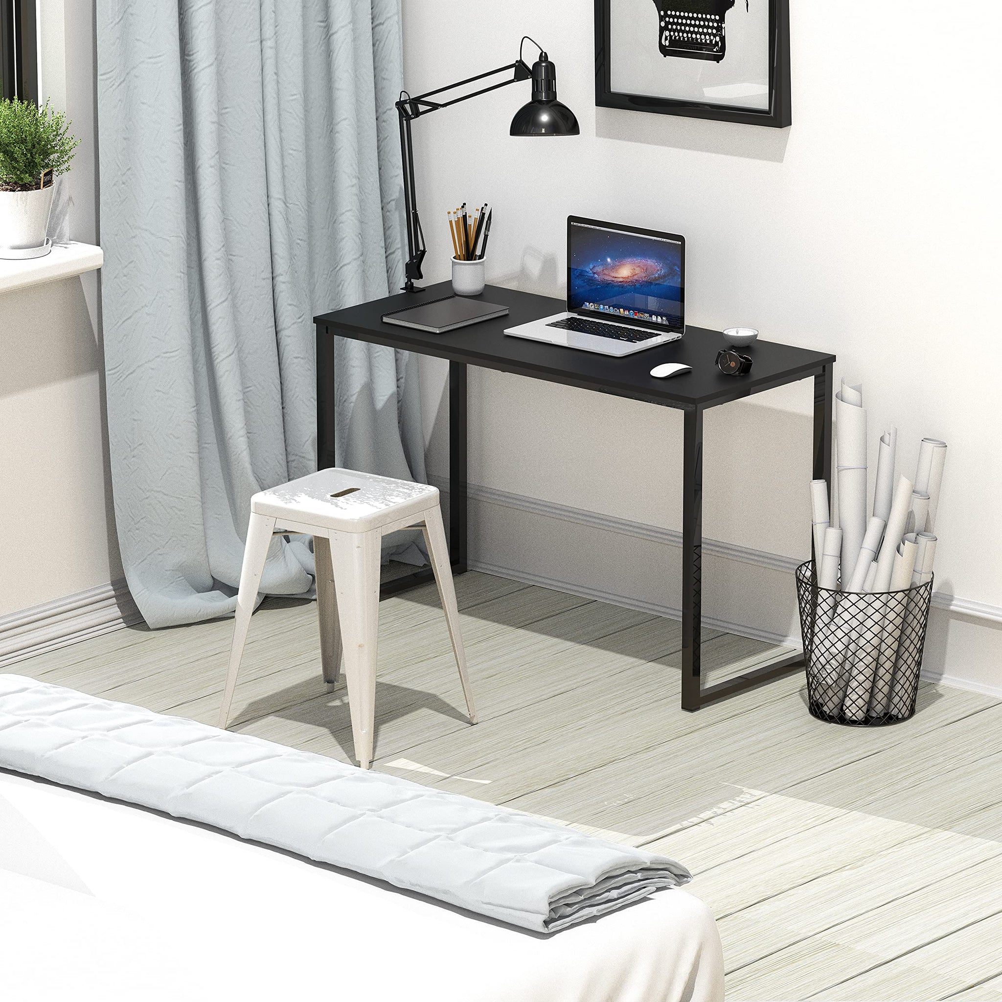 SHW 48 Inch Black Home Office Computer Desk
