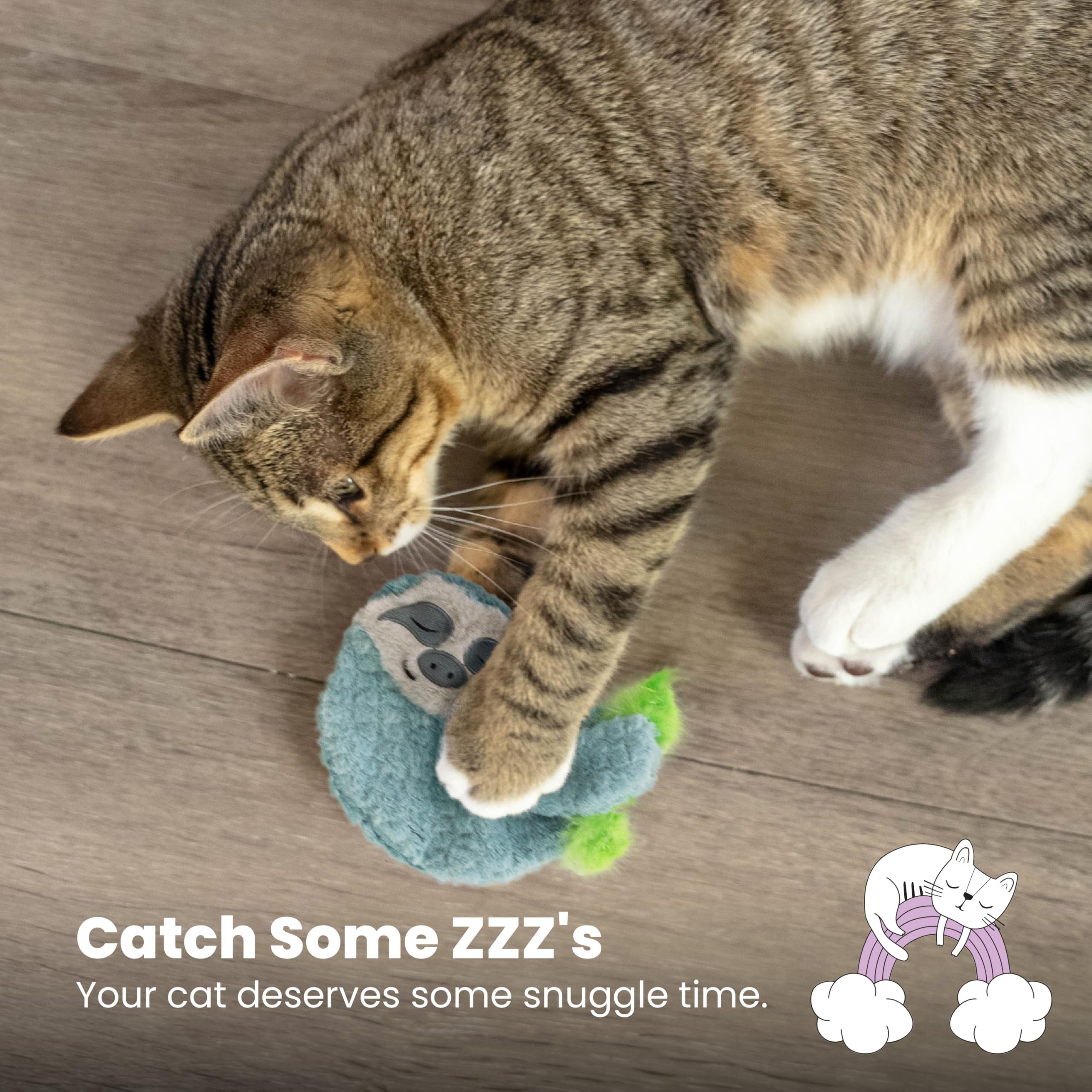 Calming Cat Toy with Purring Sound for Stress Relief