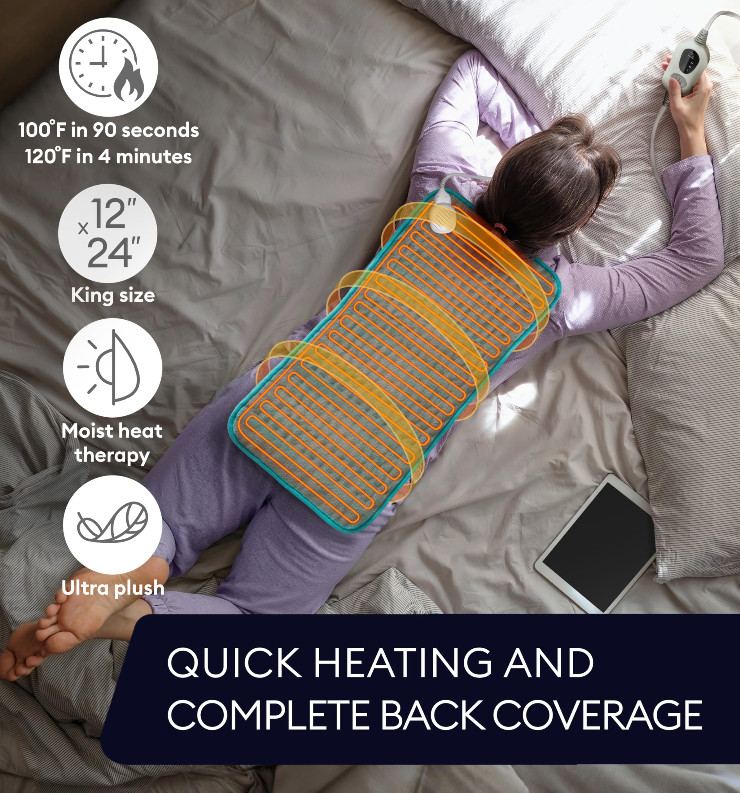 Geniani Large Electric Heating Pad for Pain Relief