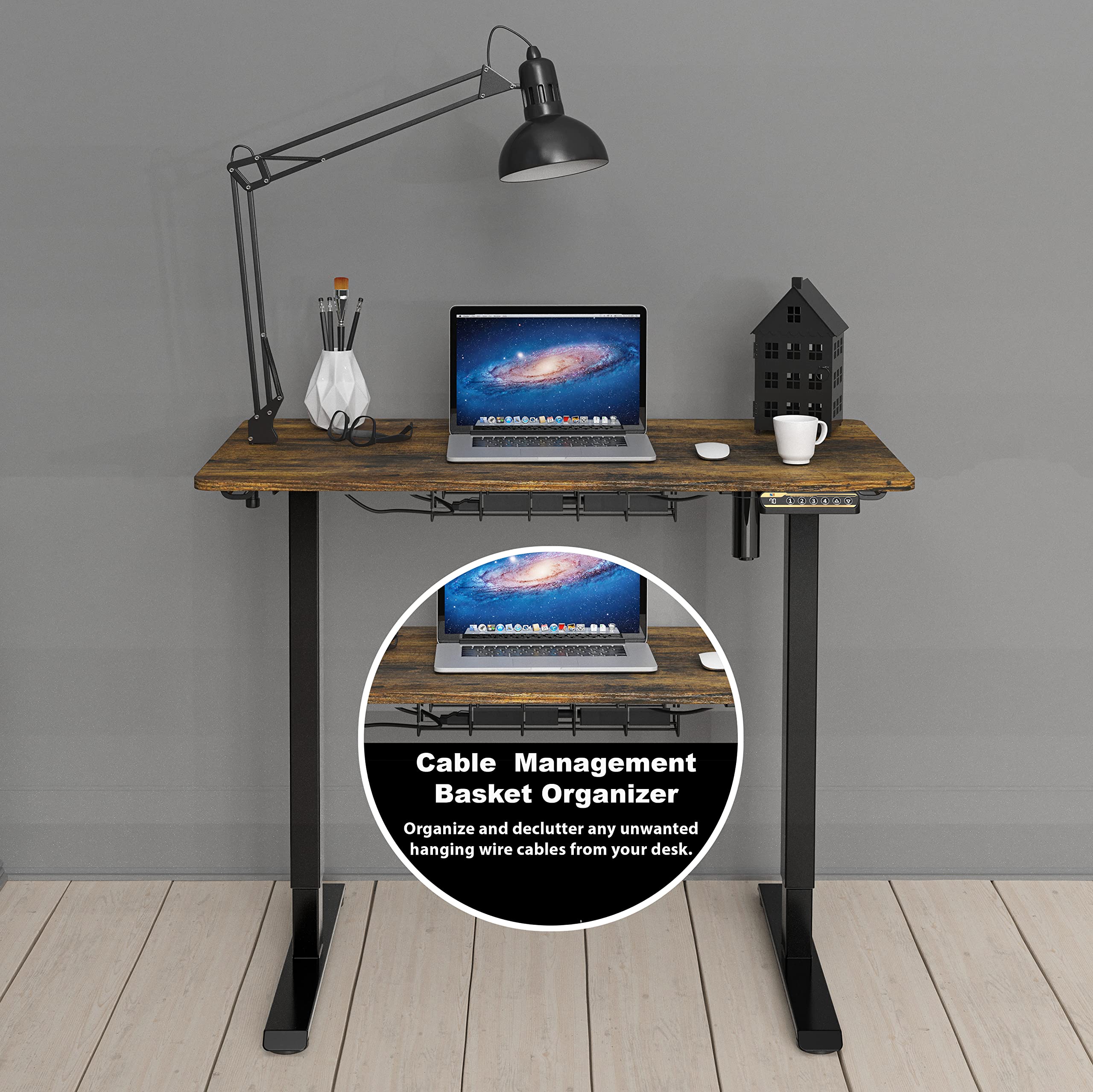 Electric Height Adjustable Desk with Cable Management