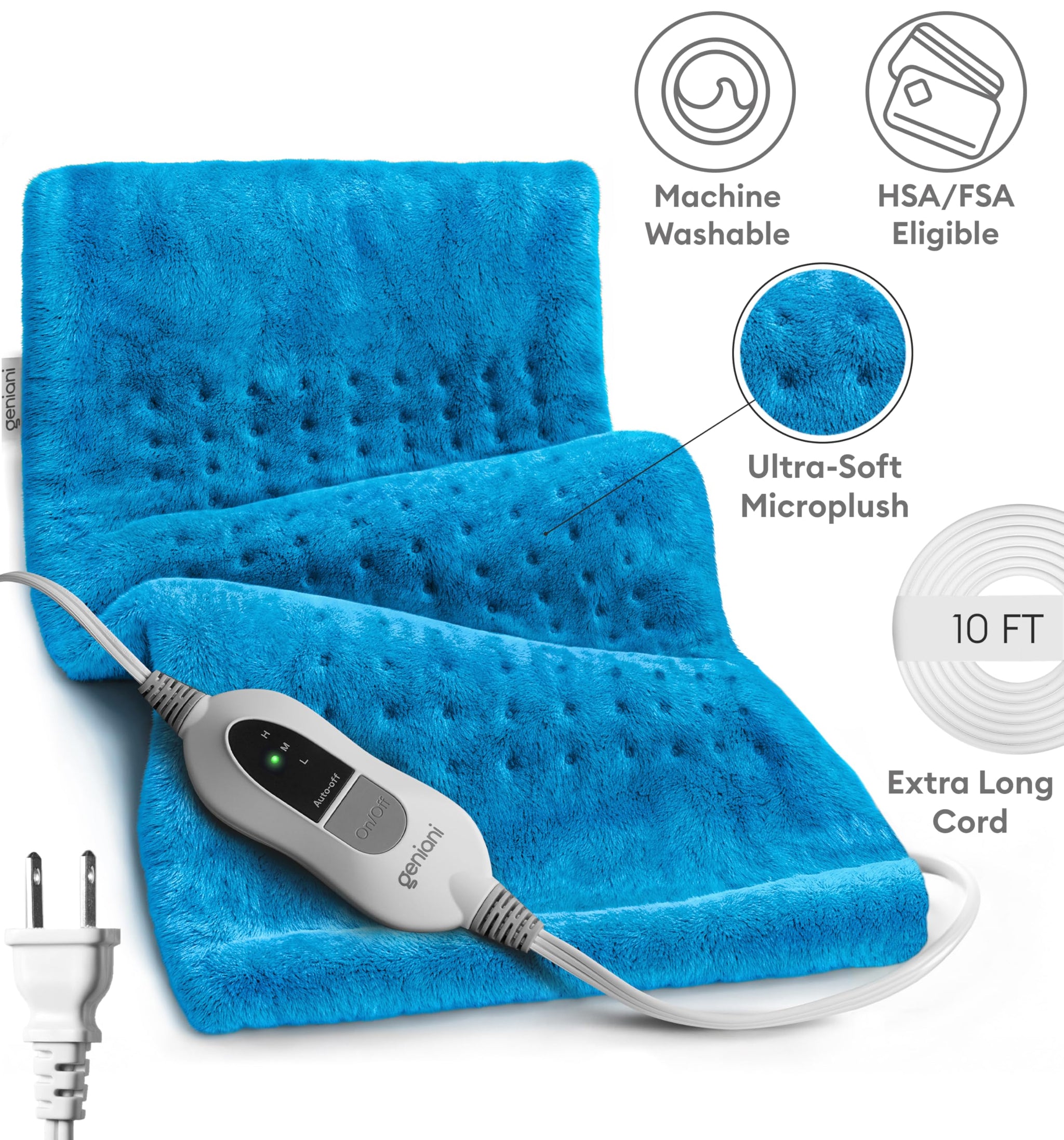 Geniani Large Electric Heating Pad for Pain Relief