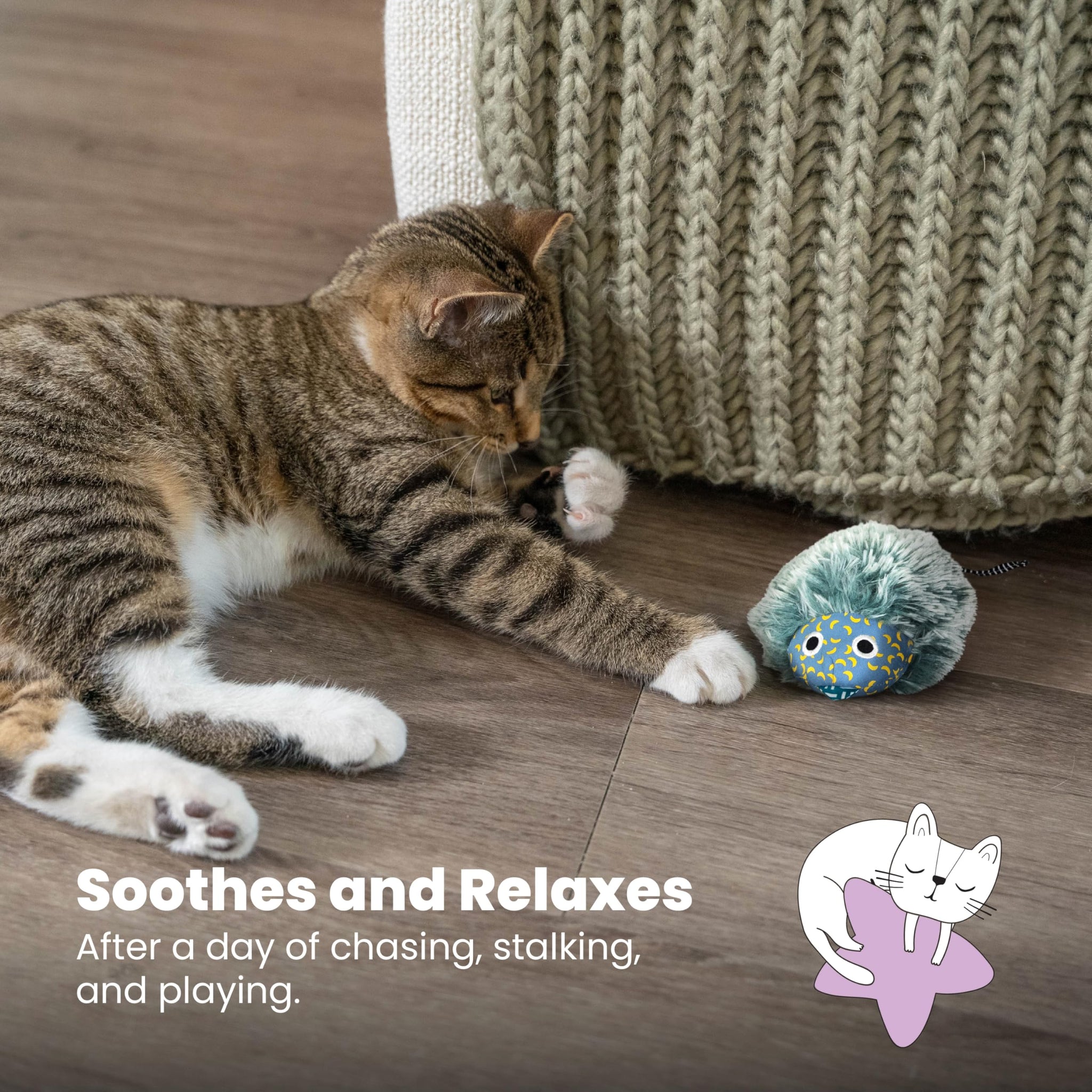 Calming Cat Toy with Purring Sound for Stress Relief