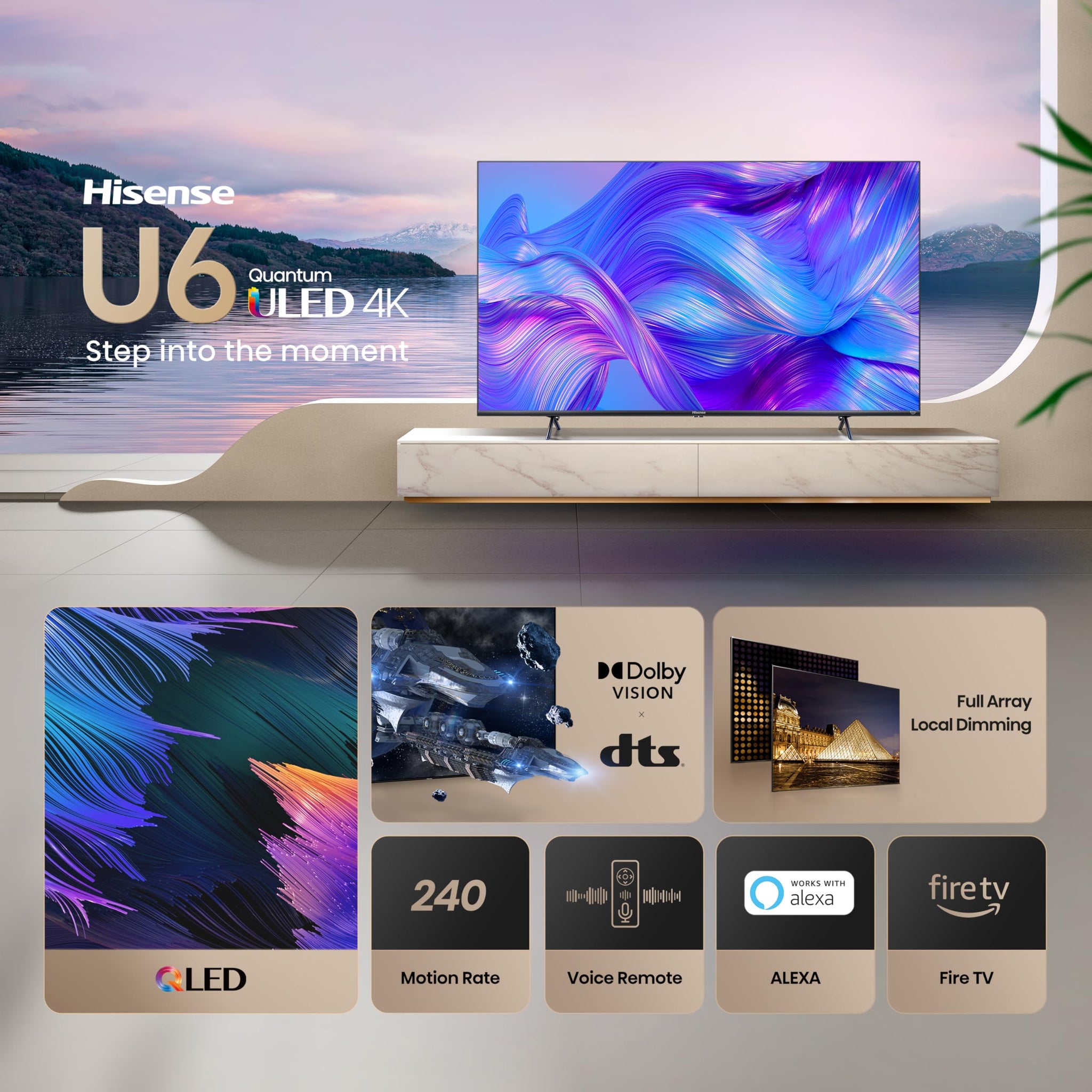Hisense 75 Inch 4K UHD Smart TV with Quantum Dot Color
