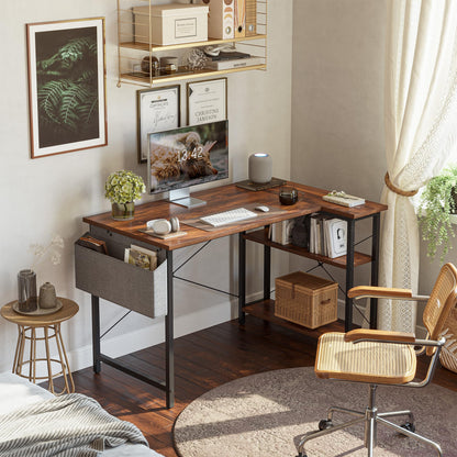 CubiCubi L Shaped Desk with Reversible Storage Options