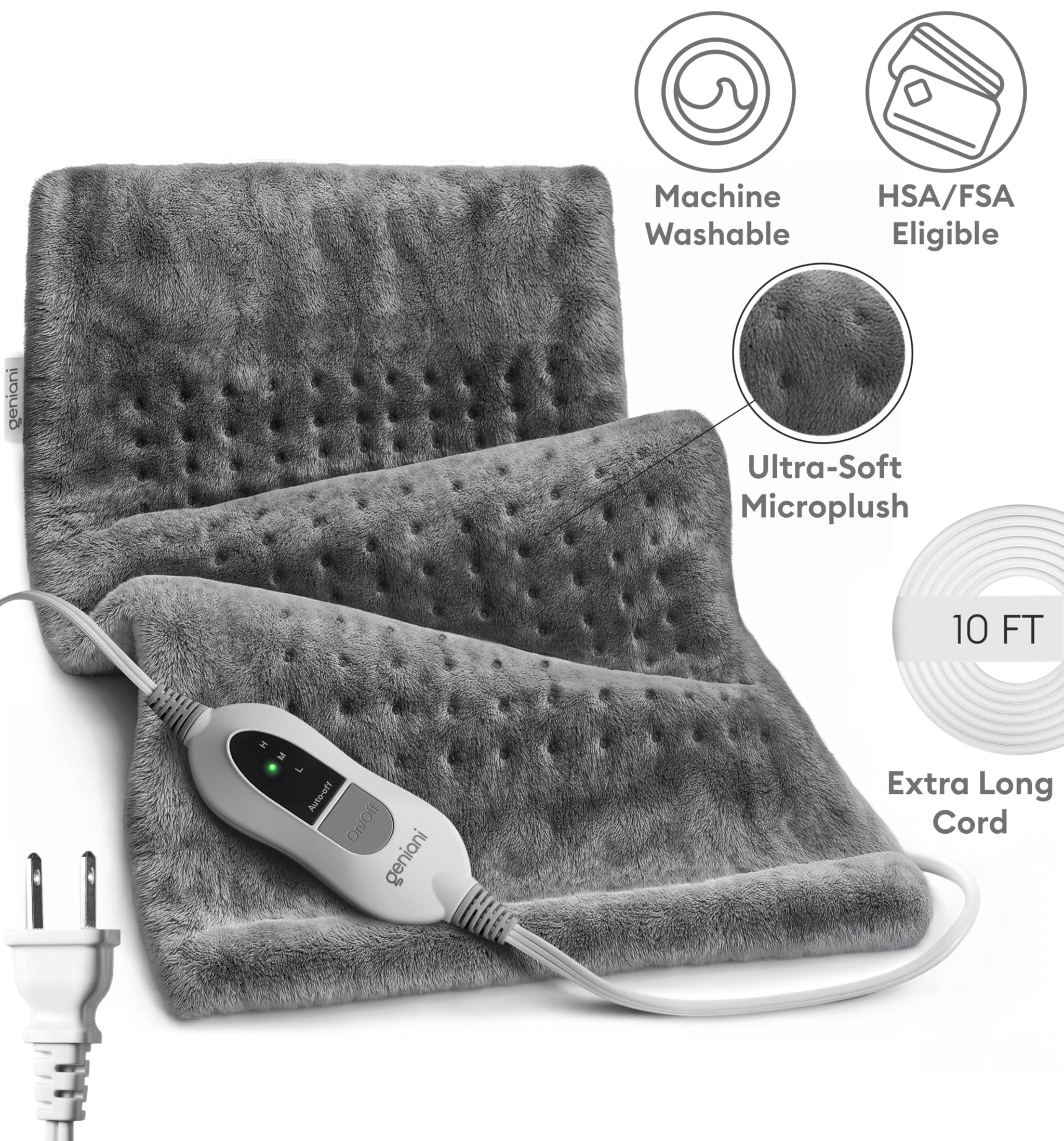 Geniani Large Electric Heating Pad for Pain Relief