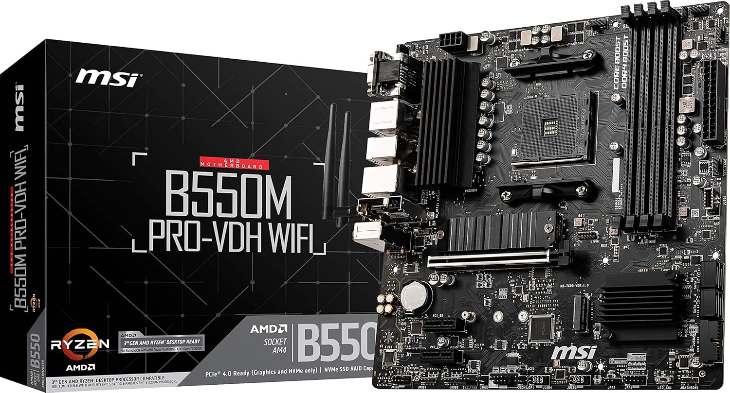 MSI B550M PRO-VDH WiFi Motherboard for AMD Ryzen Performance