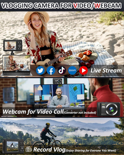 44MP 4K UHD Digital Camera for Stunning Vlogs