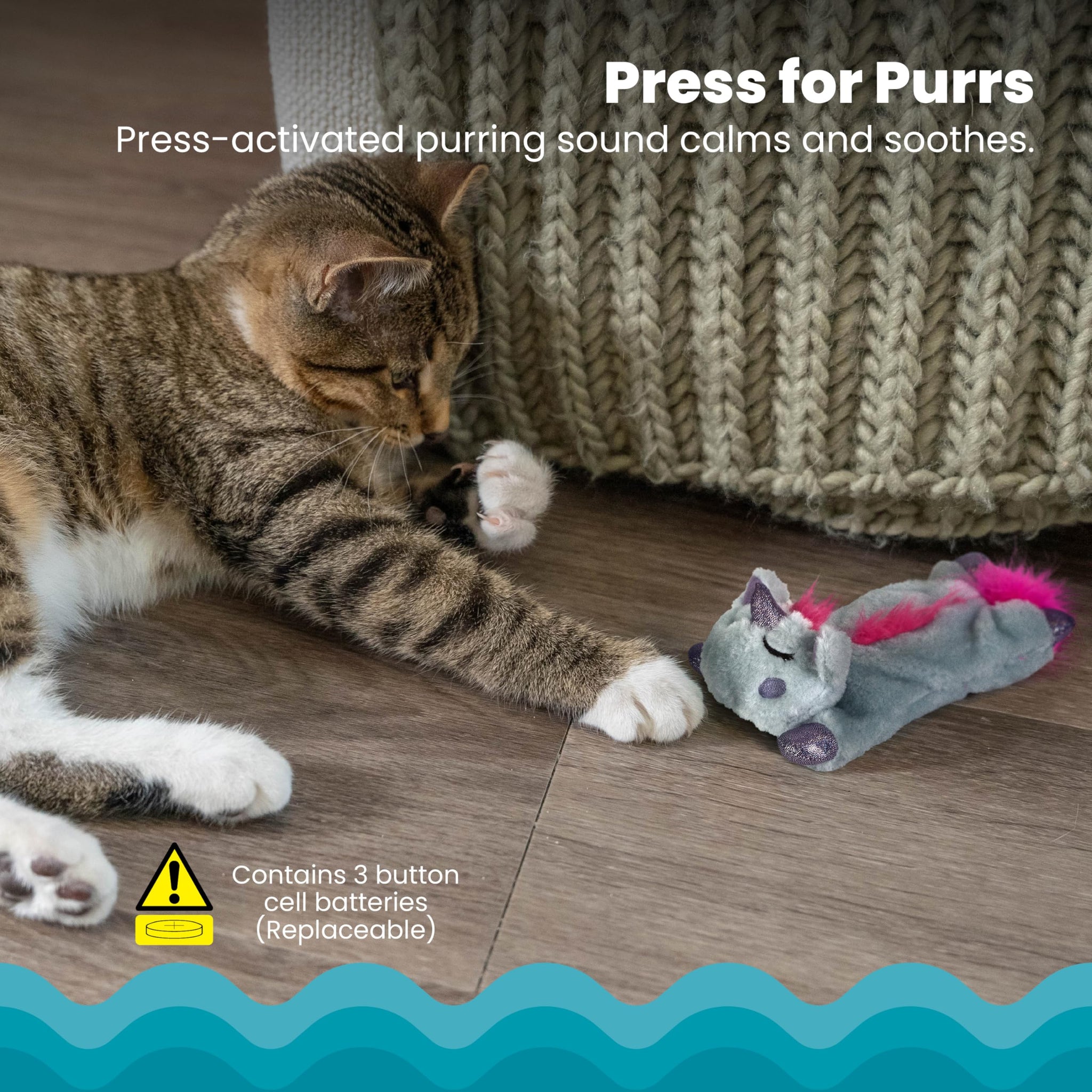 Calming Cat Toy with Purring Sound for Stress Relief