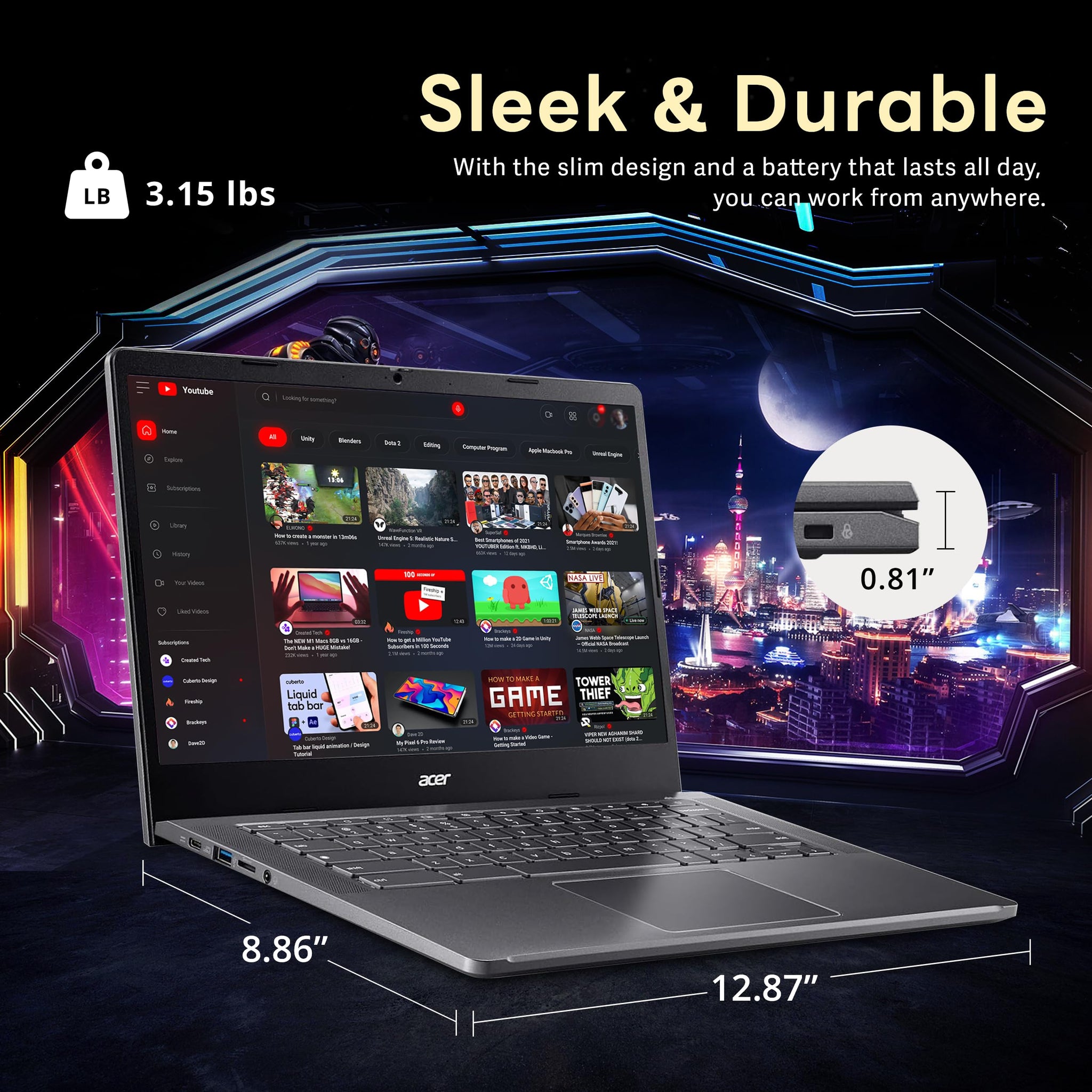 Acer Chromebook 315 Laptop With Full HD Display