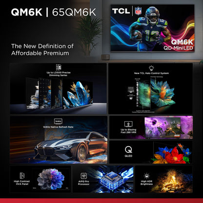 TCL 55 Inch Mini LED 4K UHD Smart TV with High Contrast