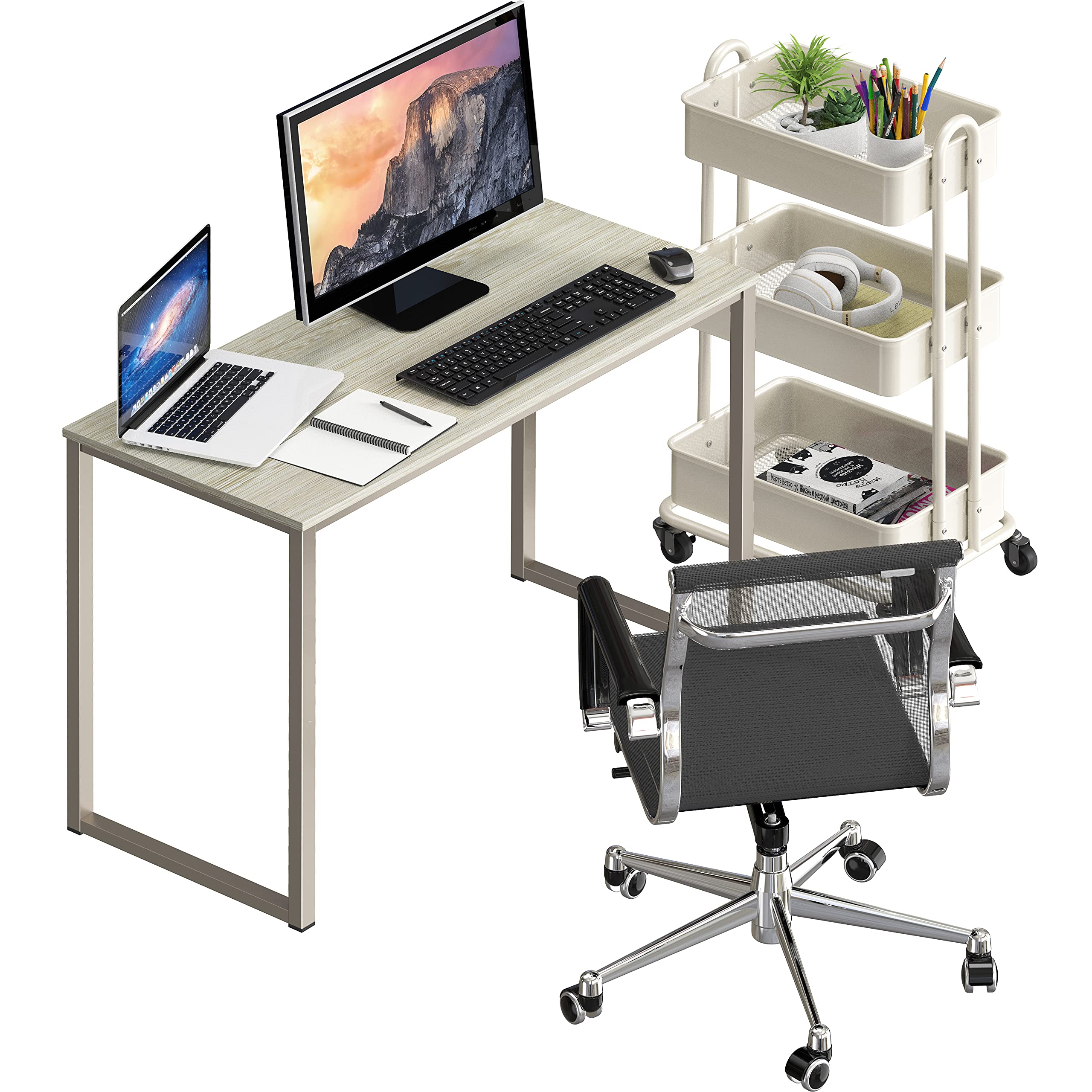 SHW 48 Inch Black Home Office Computer Desk