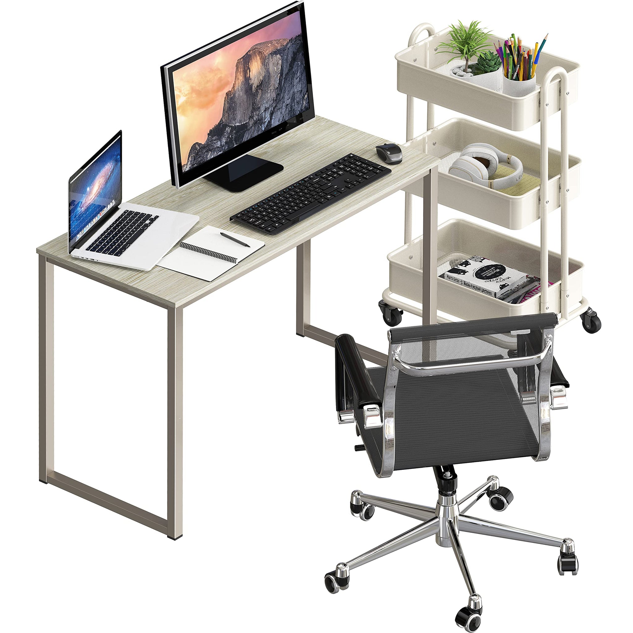 SHW 48 Inch Black Home Office Computer Desk
