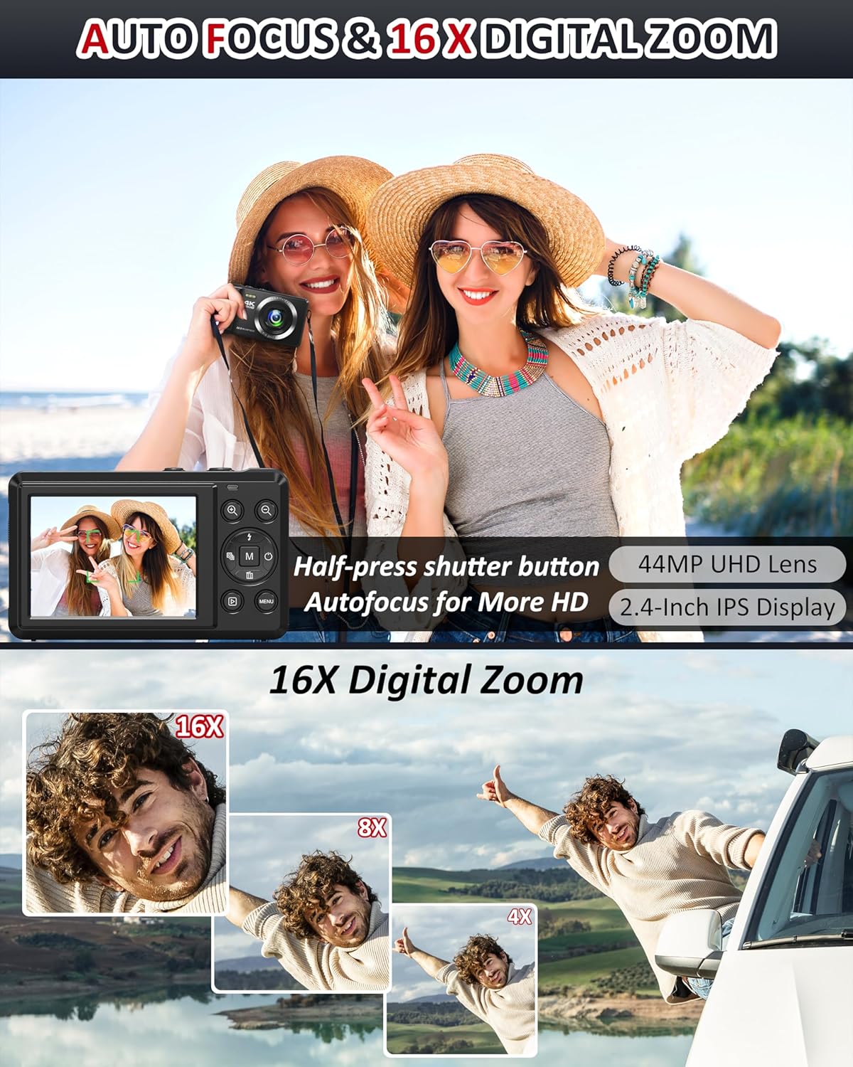 44MP 4K UHD Digital Camera for Stunning Vlogs