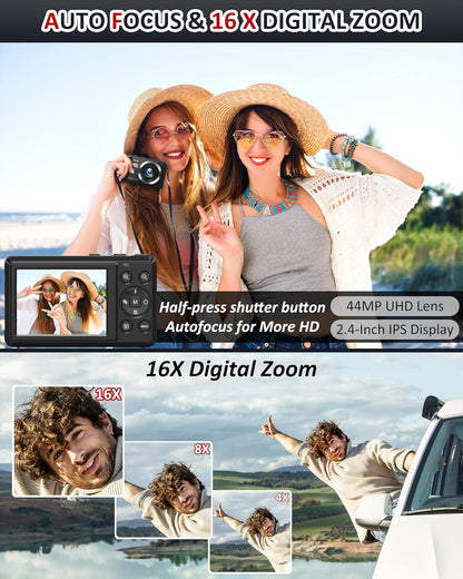 44MP 4K UHD Digital Camera for Stunning Vlogs
