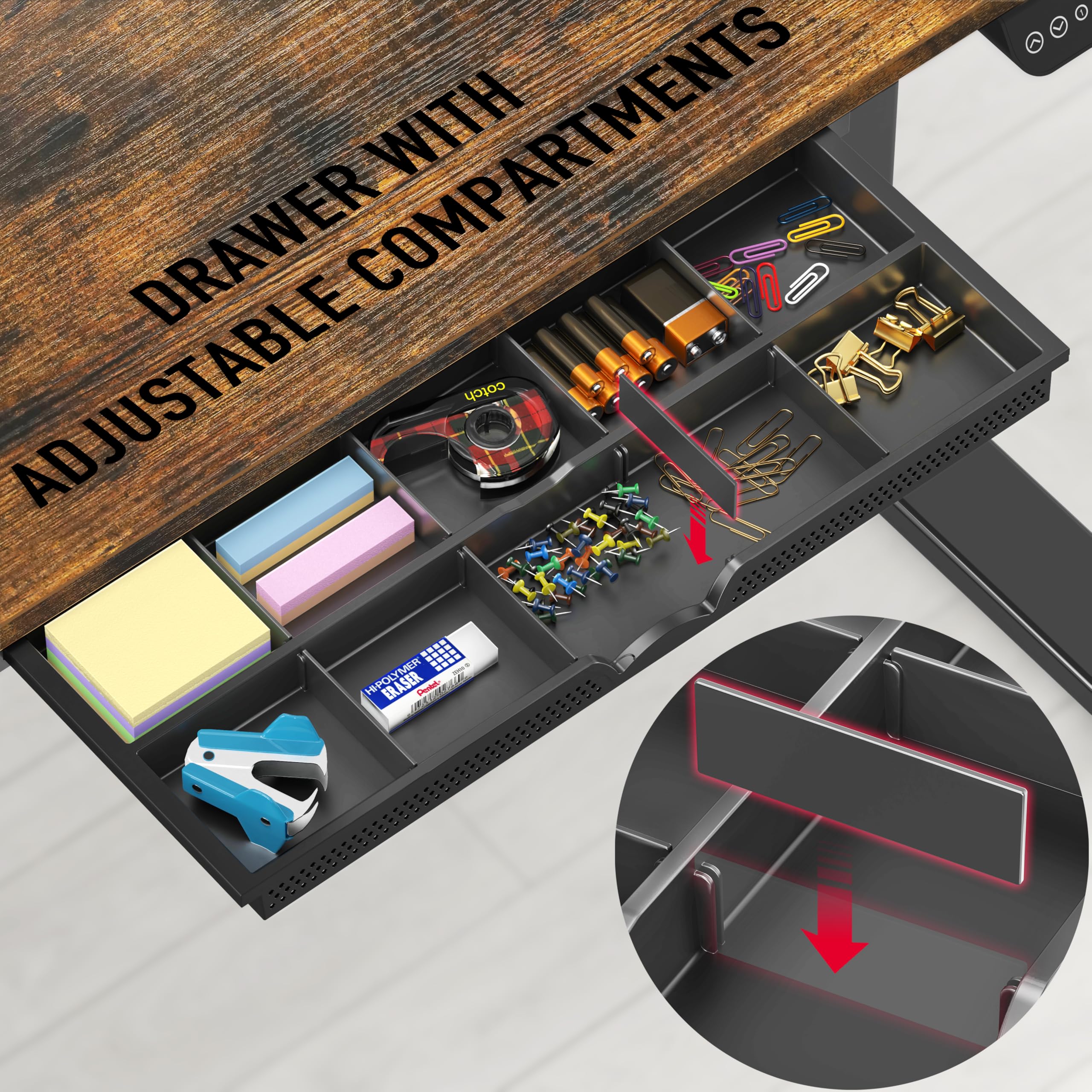 Height Adjustable Standing Desk with Memory Preset Feature