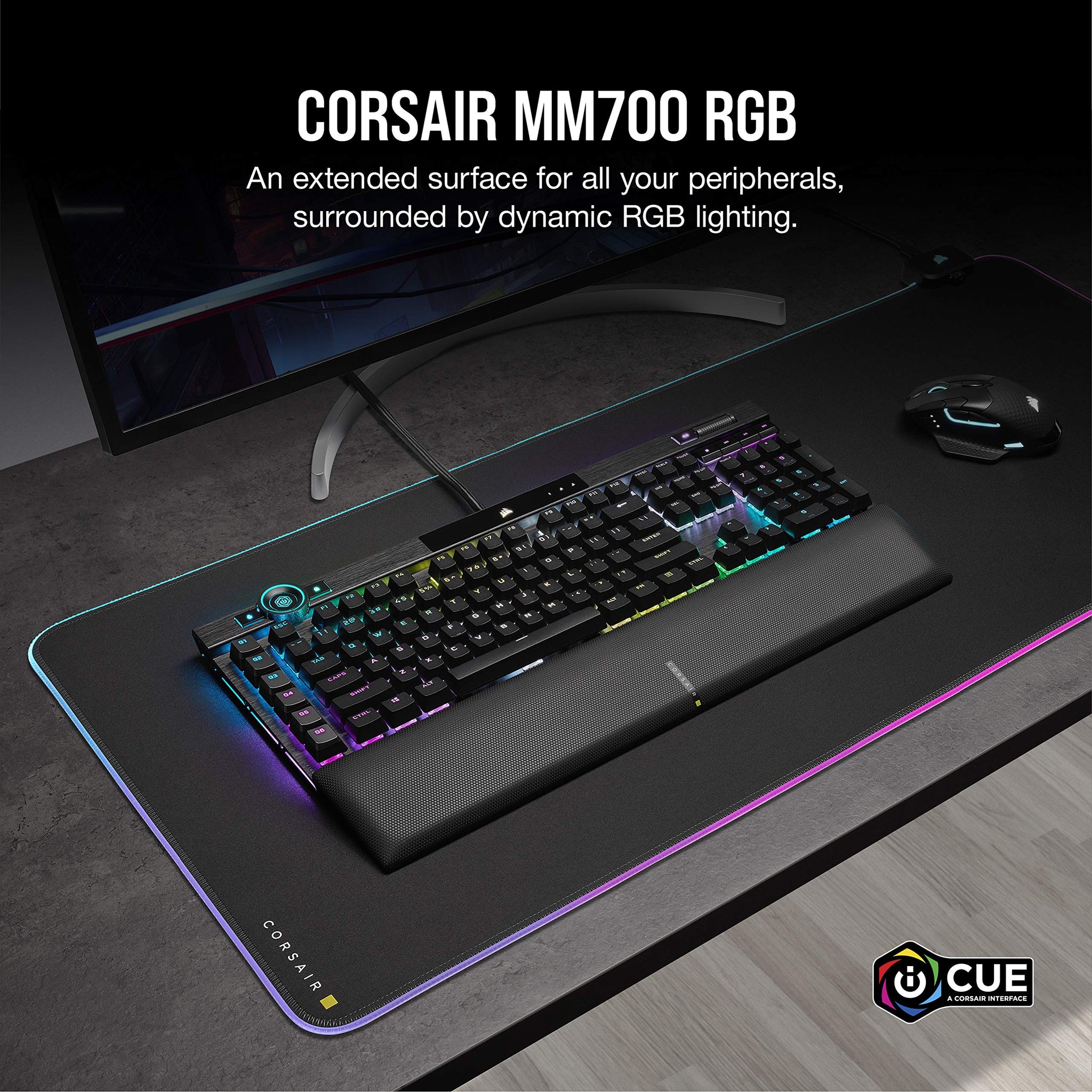 Corsair MM700 RGB Extended Gaming Mouse Pad with USB Hub