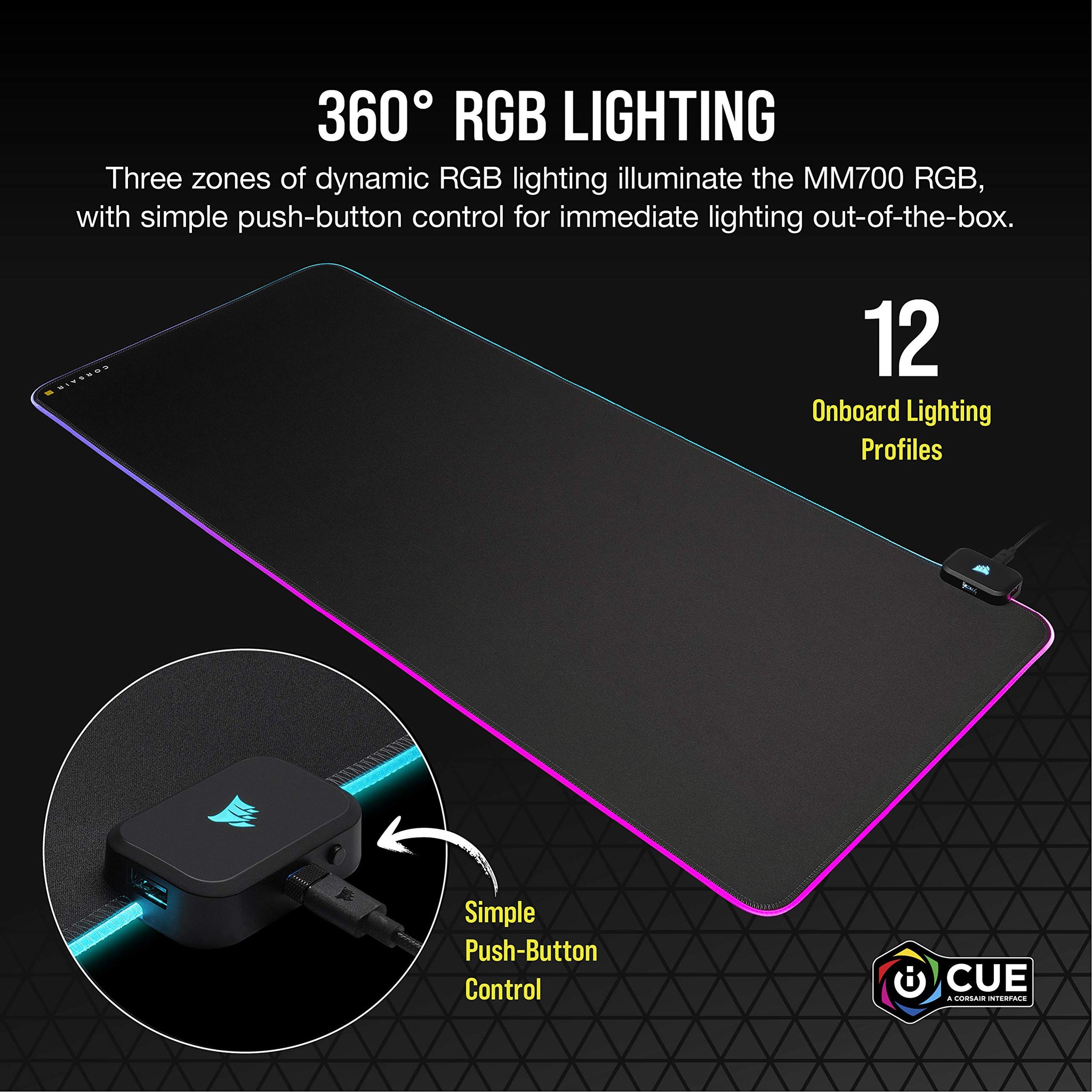 Corsair MM700 RGB Extended Gaming Mouse Pad with USB Hub