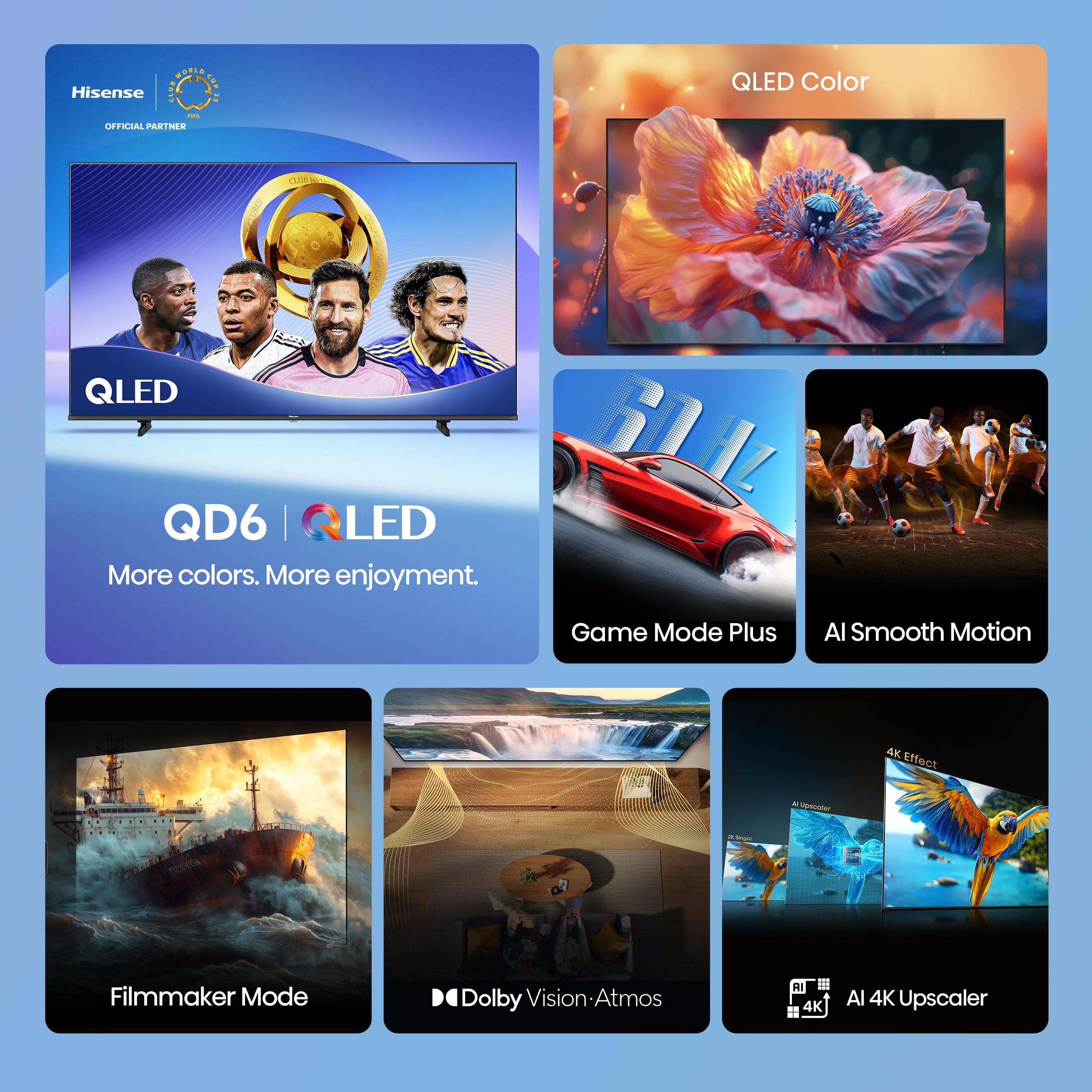 Hisense 55 Inch QLED 4K Smart TV with Dolby Vision