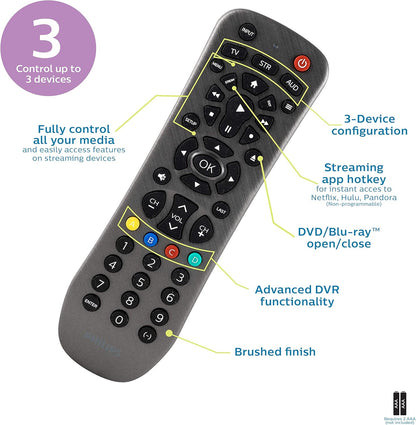 Philips 3-Device Universal Remote Control for Smart TVs