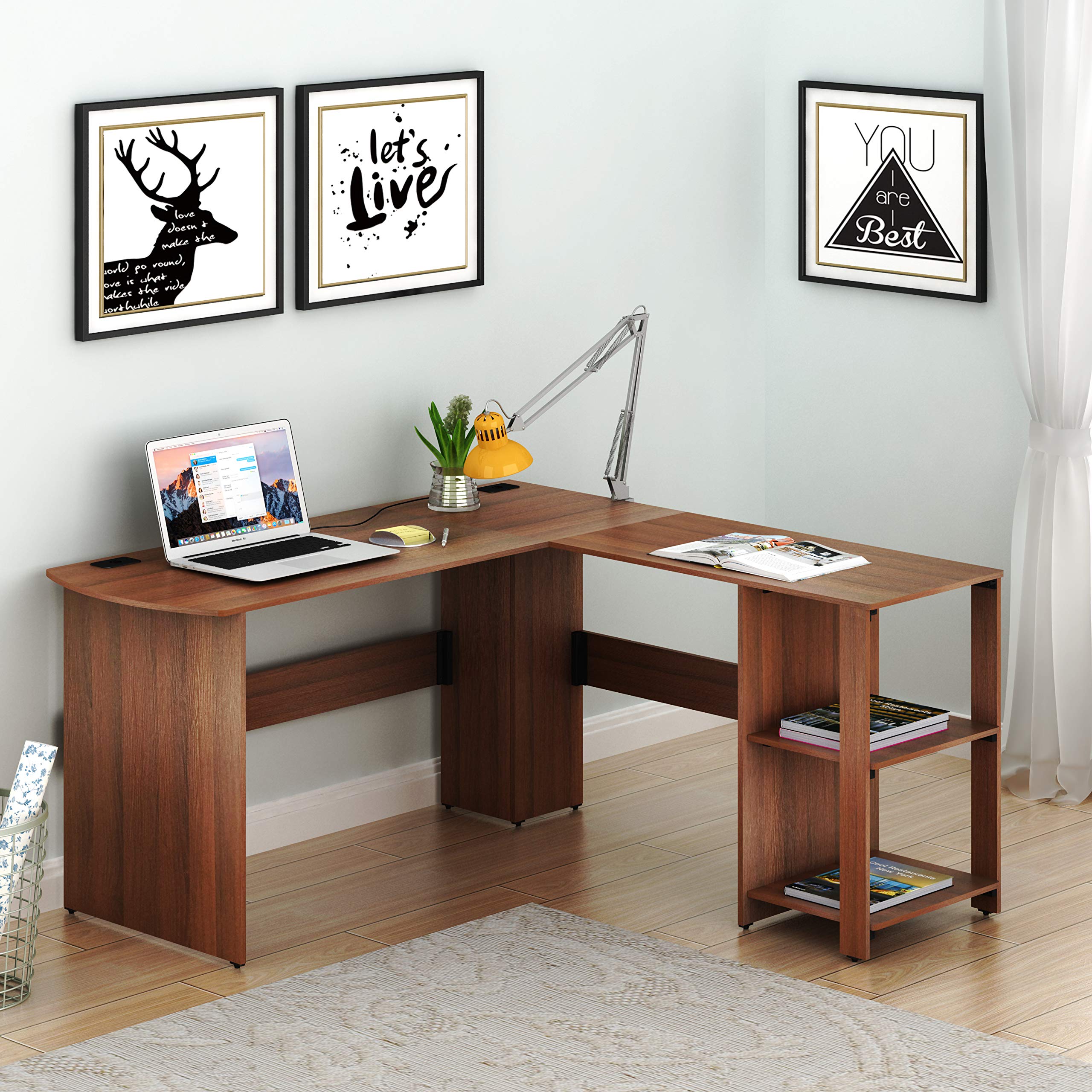 L Shaped Home Office Desk with Storage Solutions