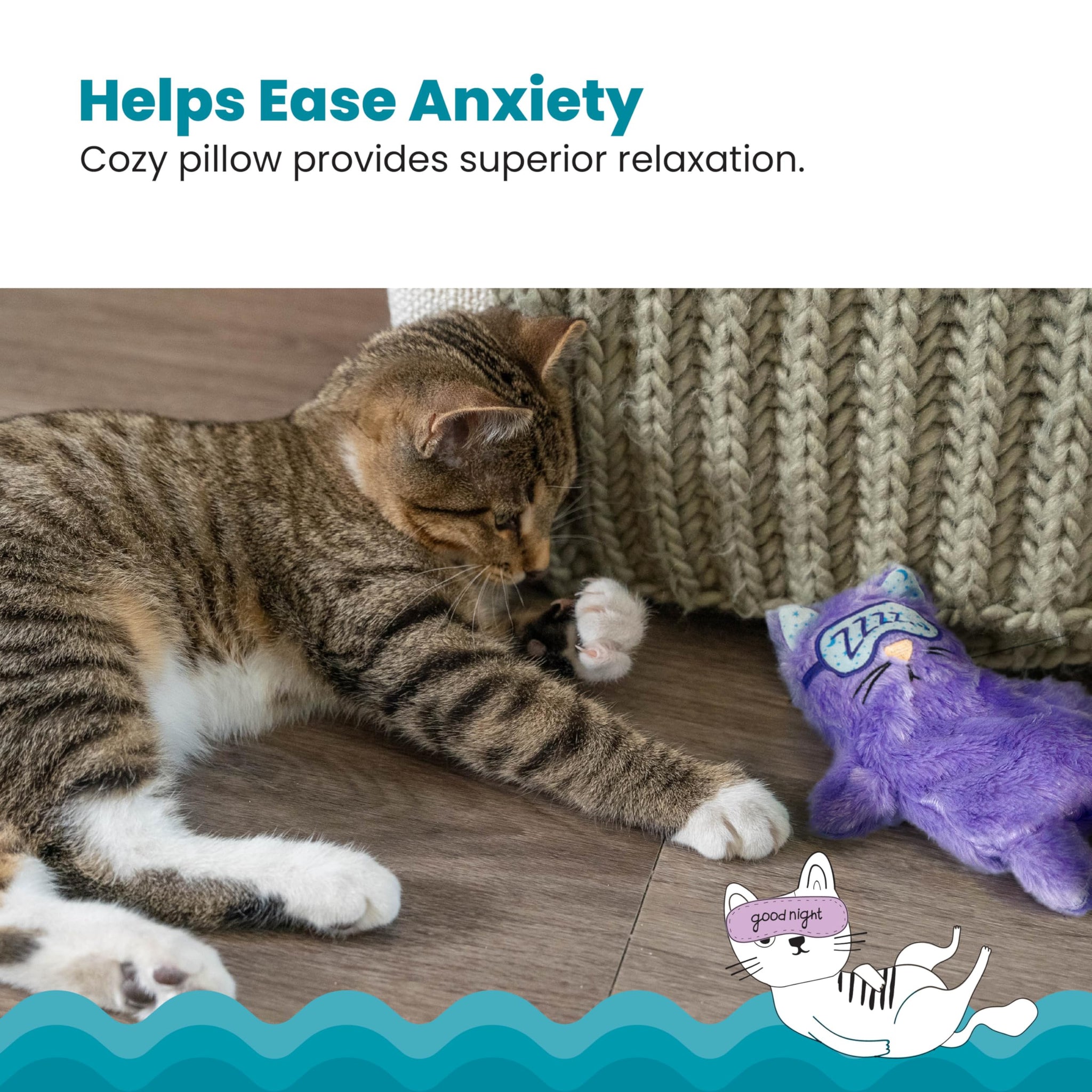 Calming Cat Toy with Purring Sound for Stress Relief